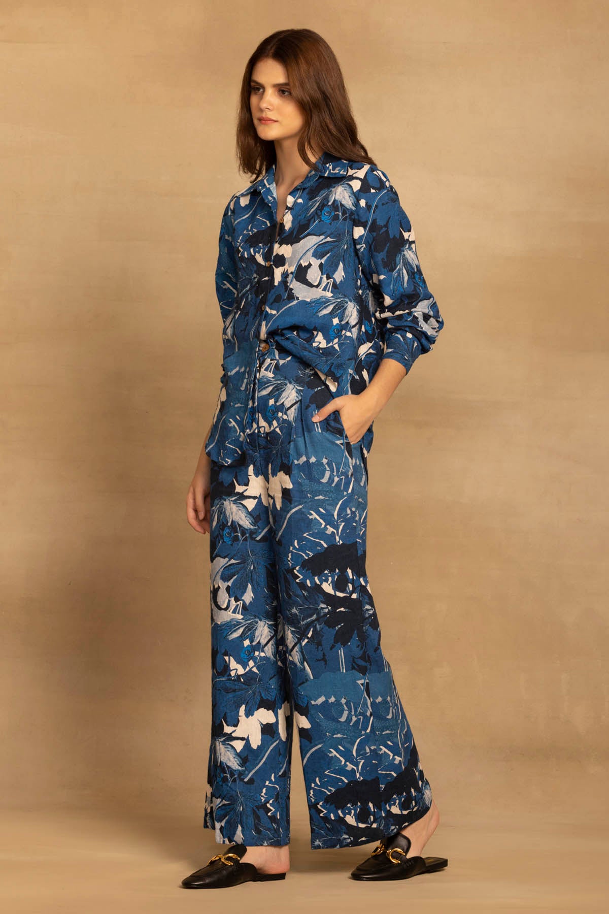 Blue Botanical Print Co-ord Set