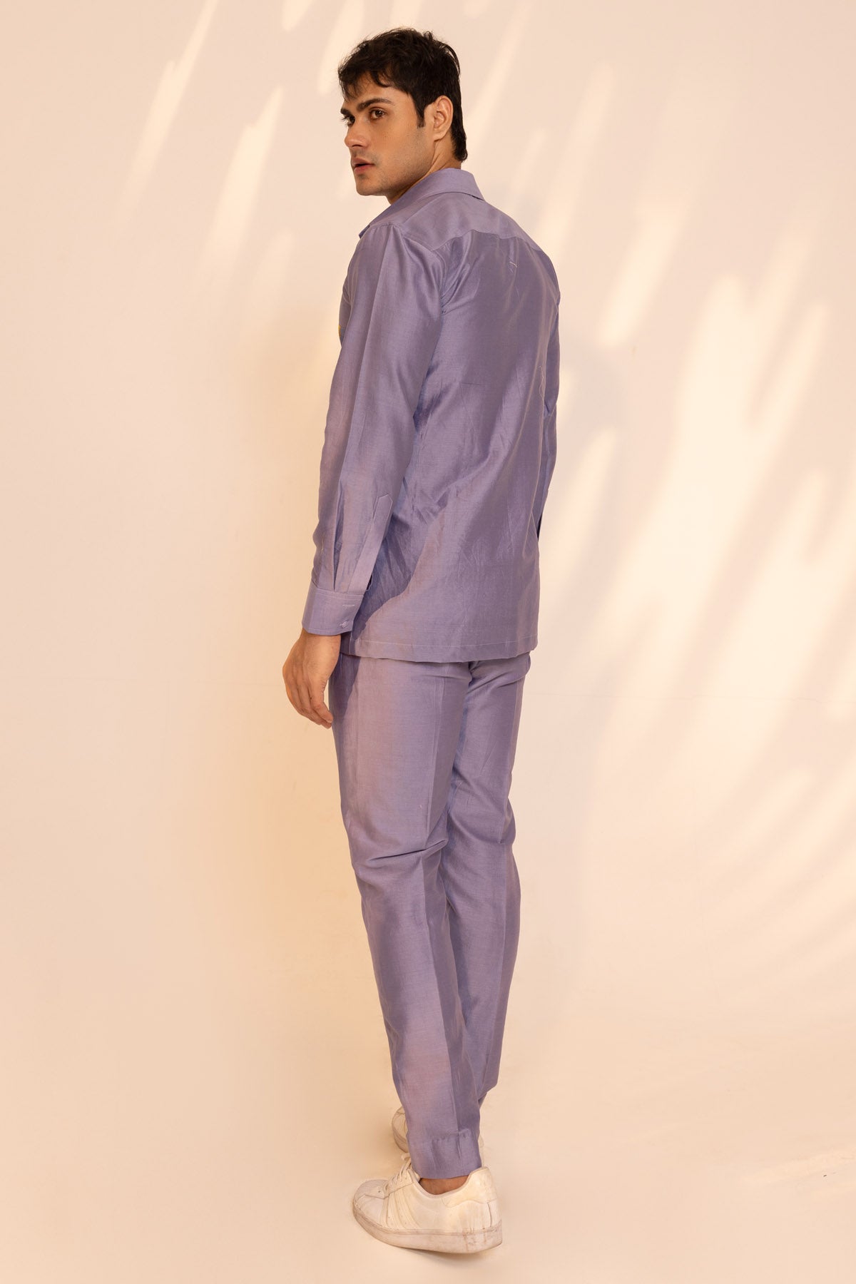 Blue Chanderi Shirt & Pants