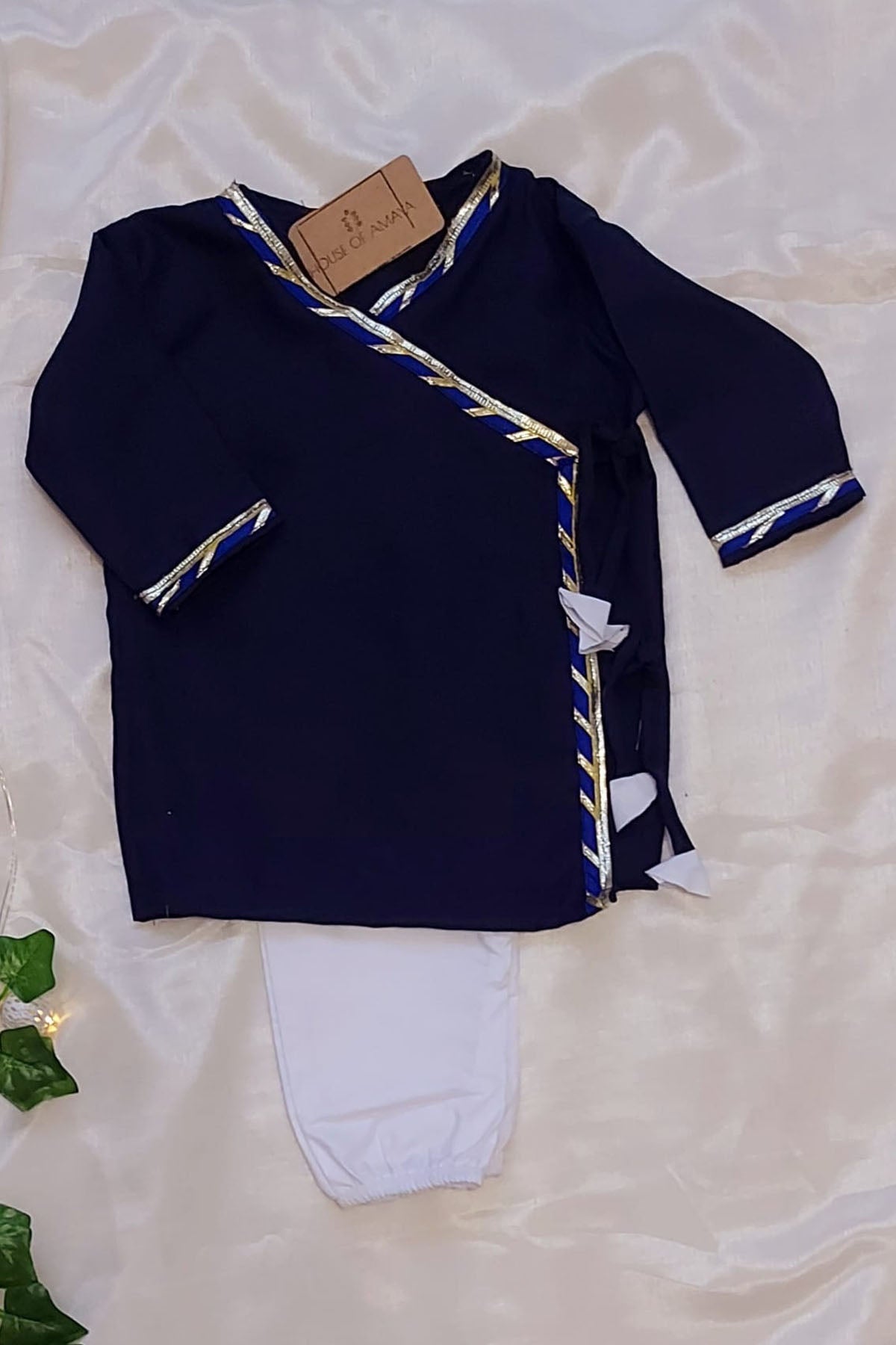 Blue Cotton Angrakha Set