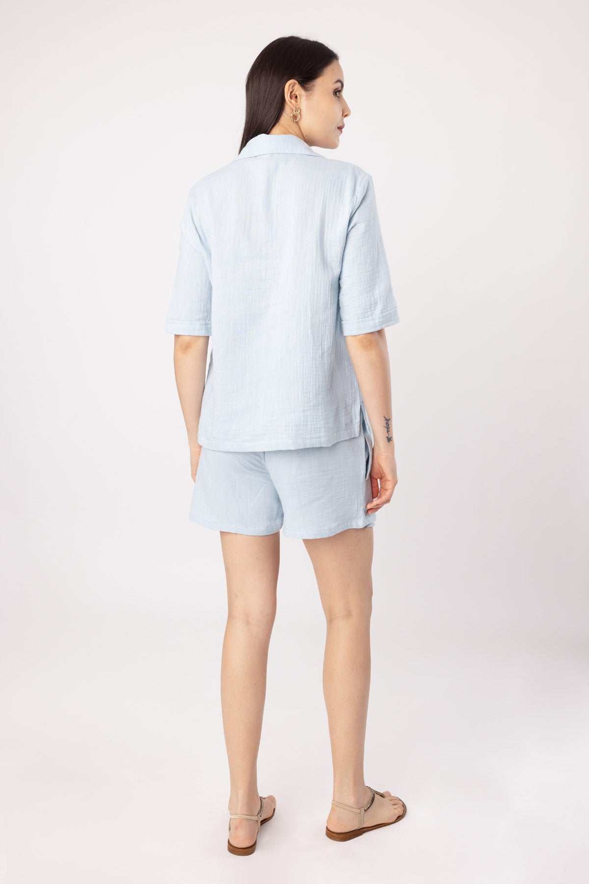Blue Cotton Sleepwear Set