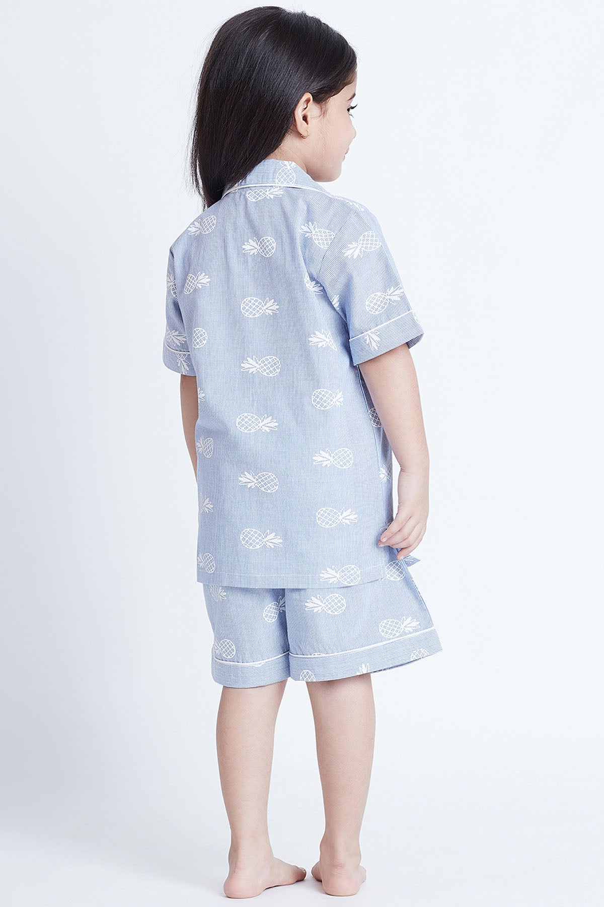 Blue Cotton Print Sleepwear