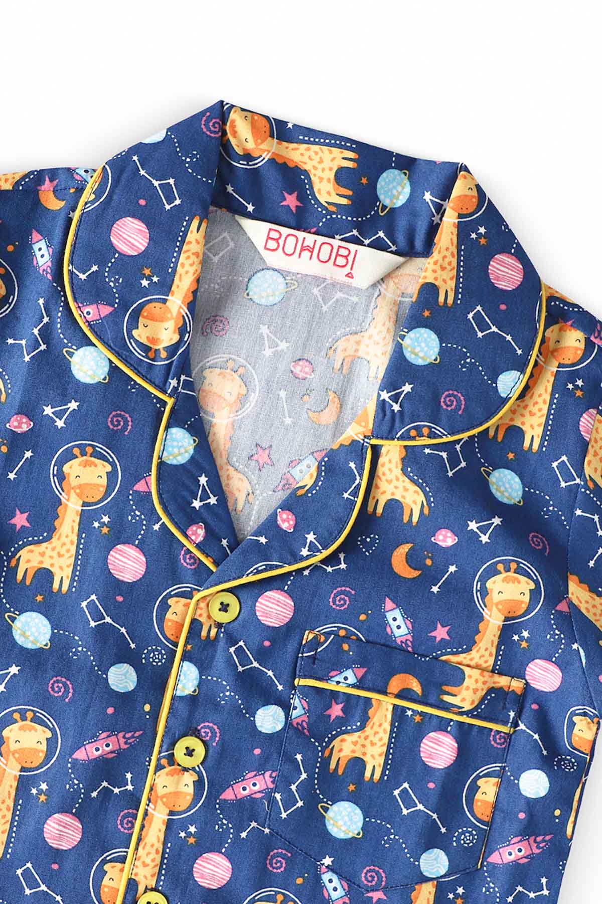 Blue Cotton Printed Sleepwear