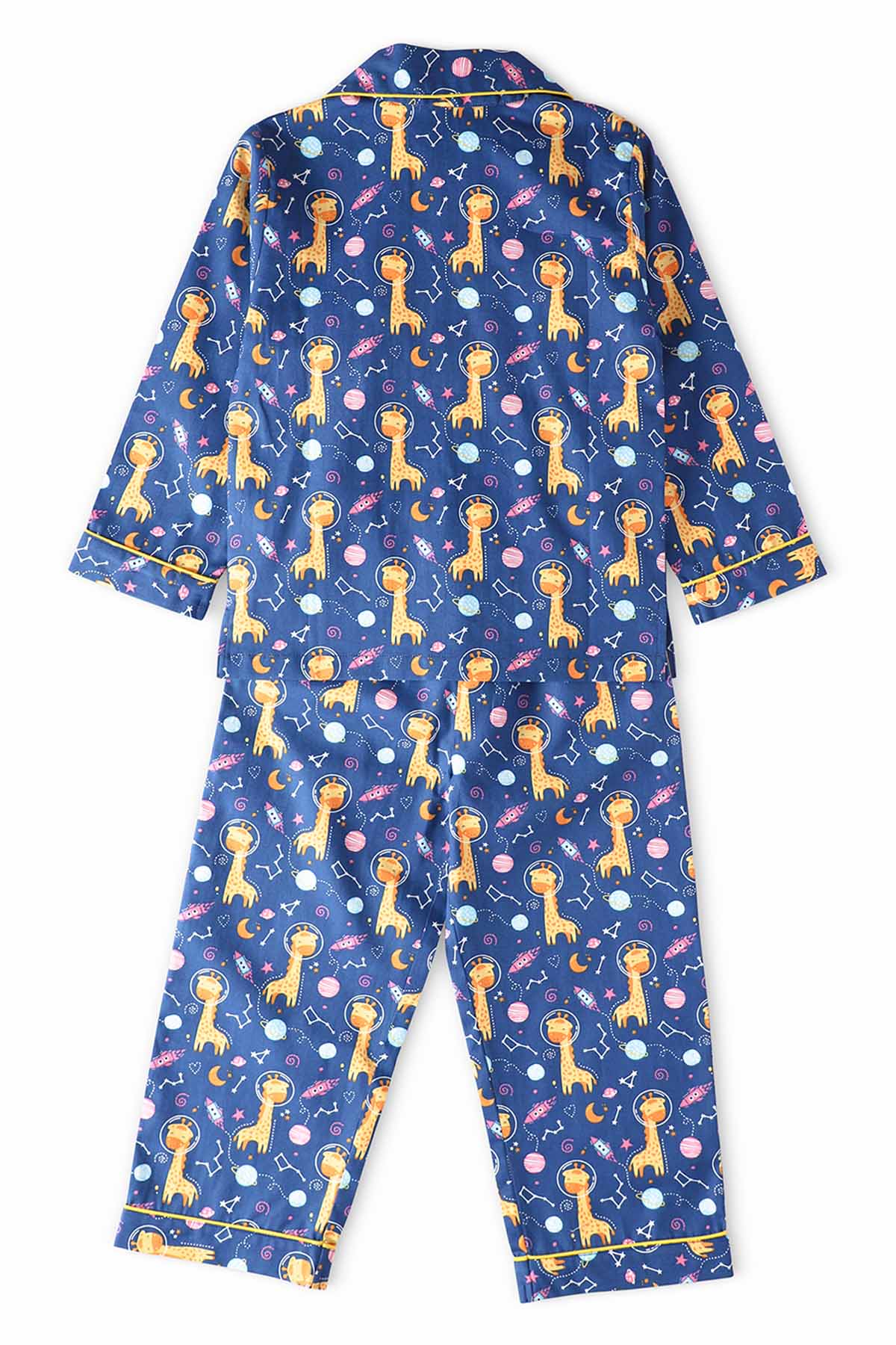 Blue Cotton Printed Sleepwear