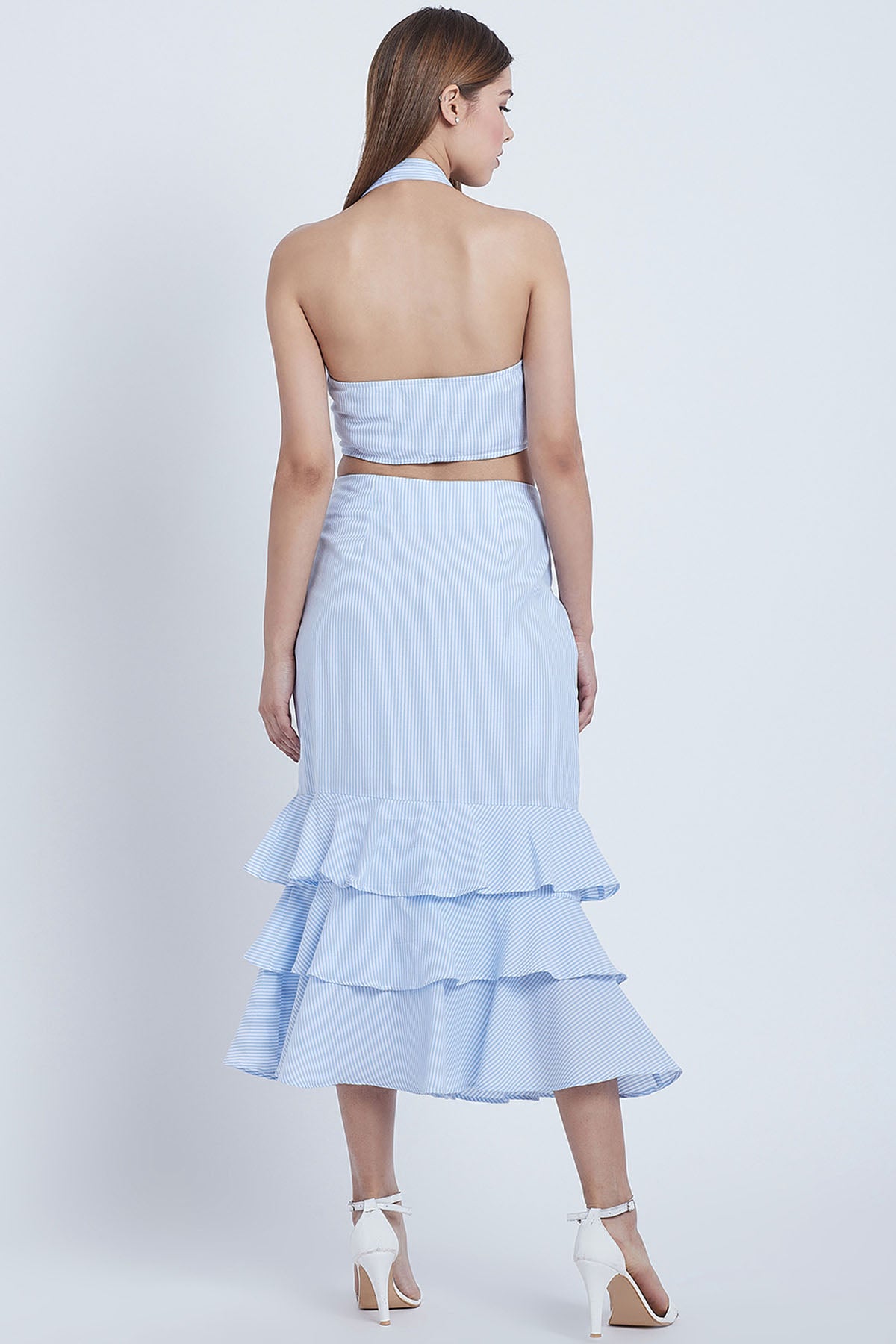 Blue Cotton Tiered Co-ord Set
