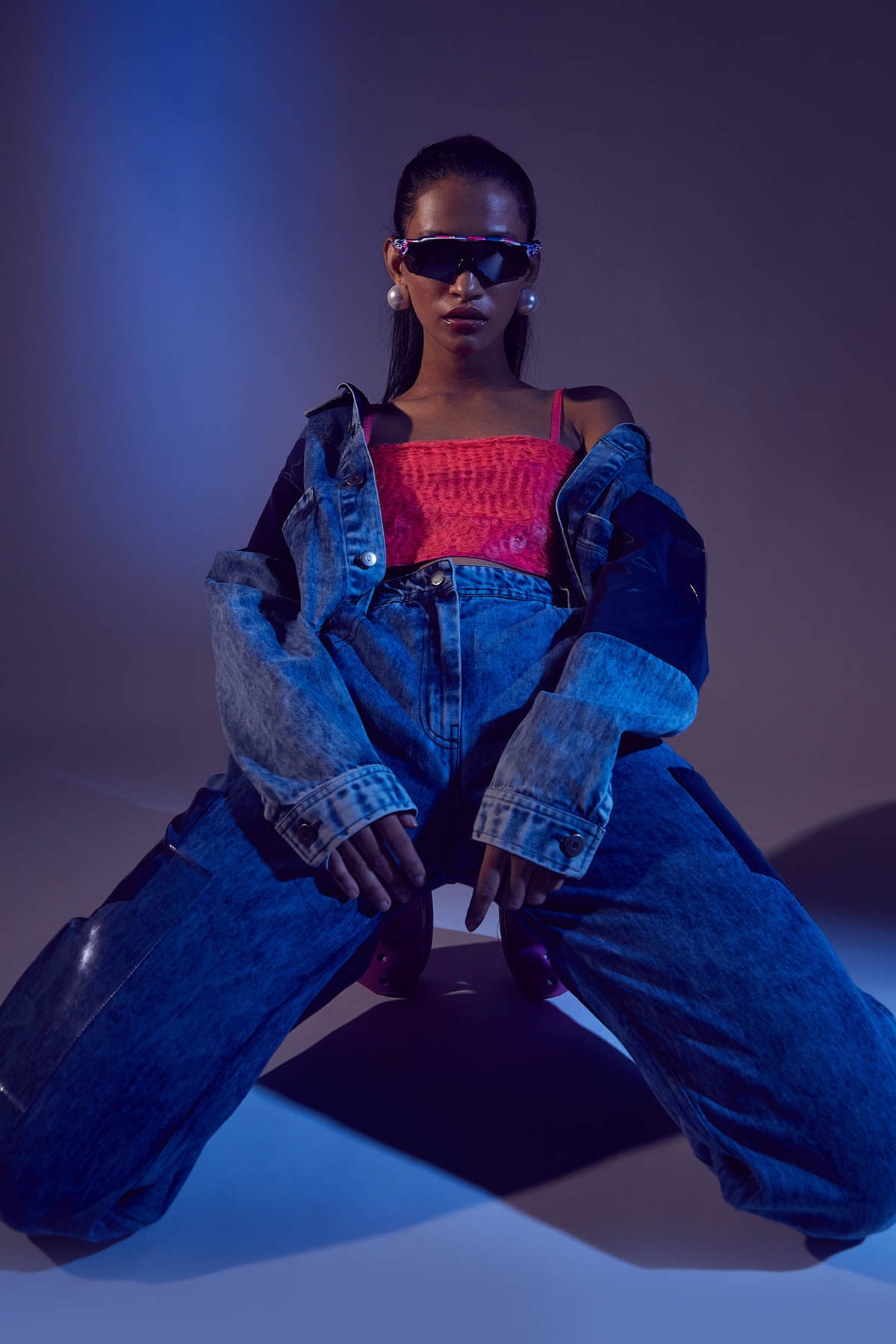 Blue Crop Denim Jacket