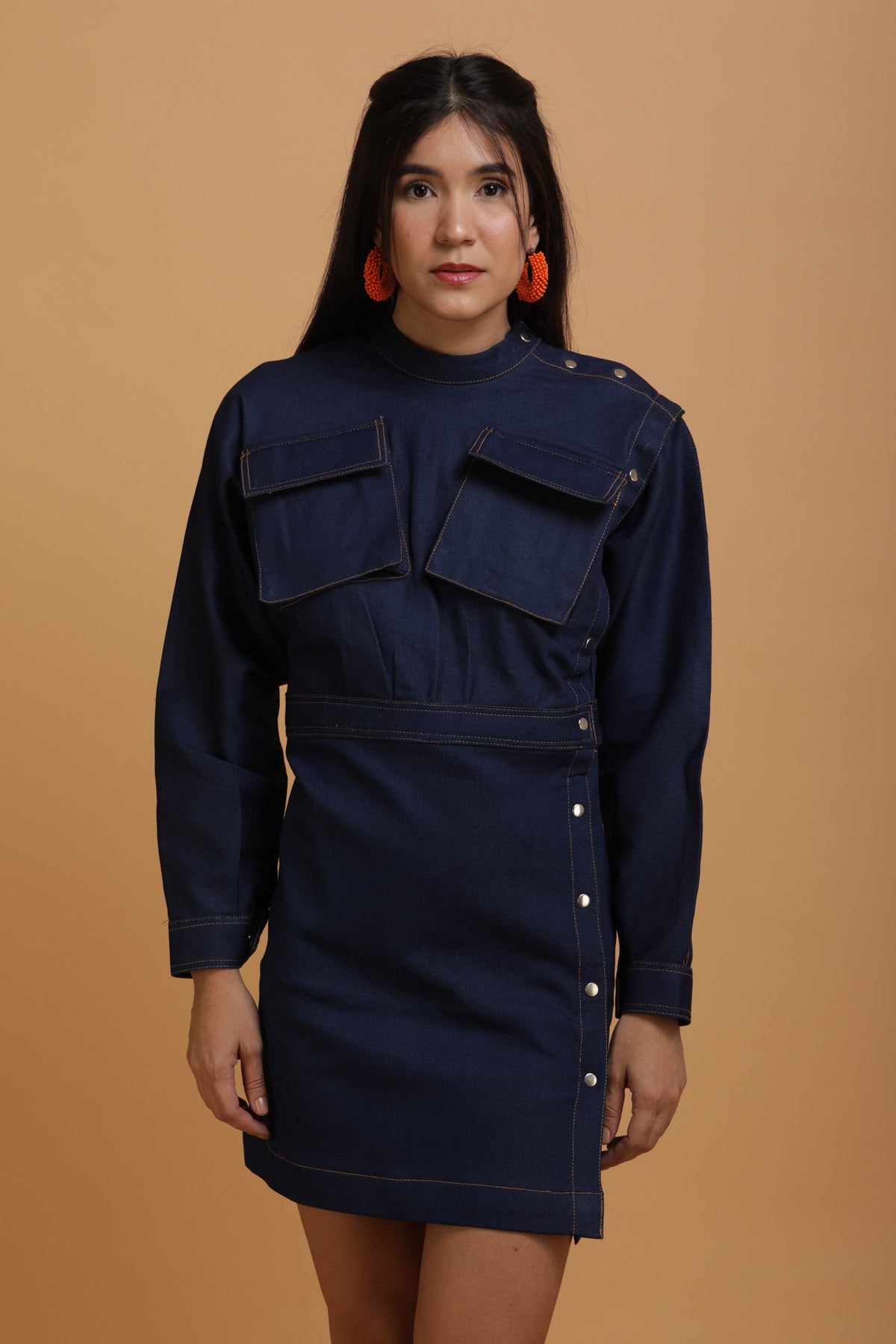 Blue Denim Pocket Dress