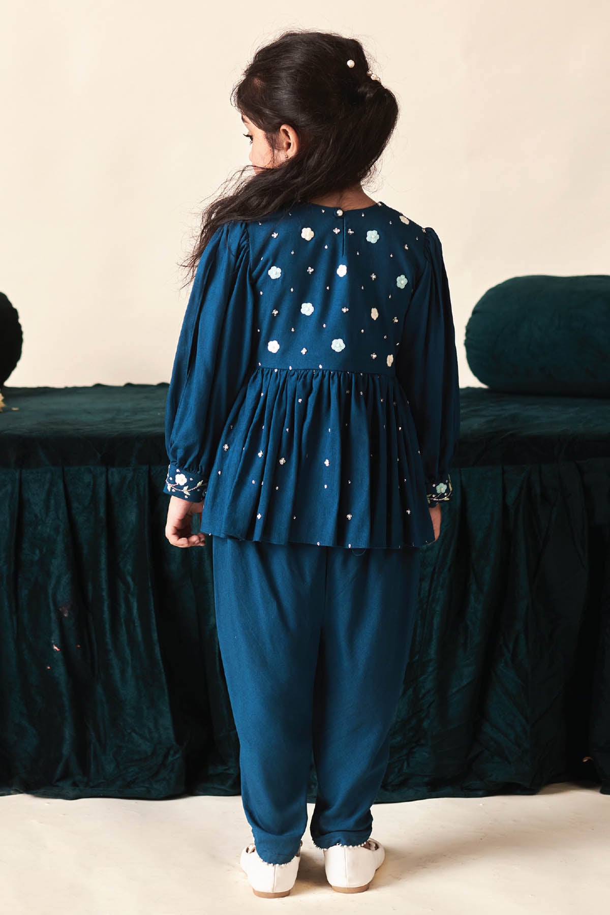 Blue Embroidered Kurta & Dhoti