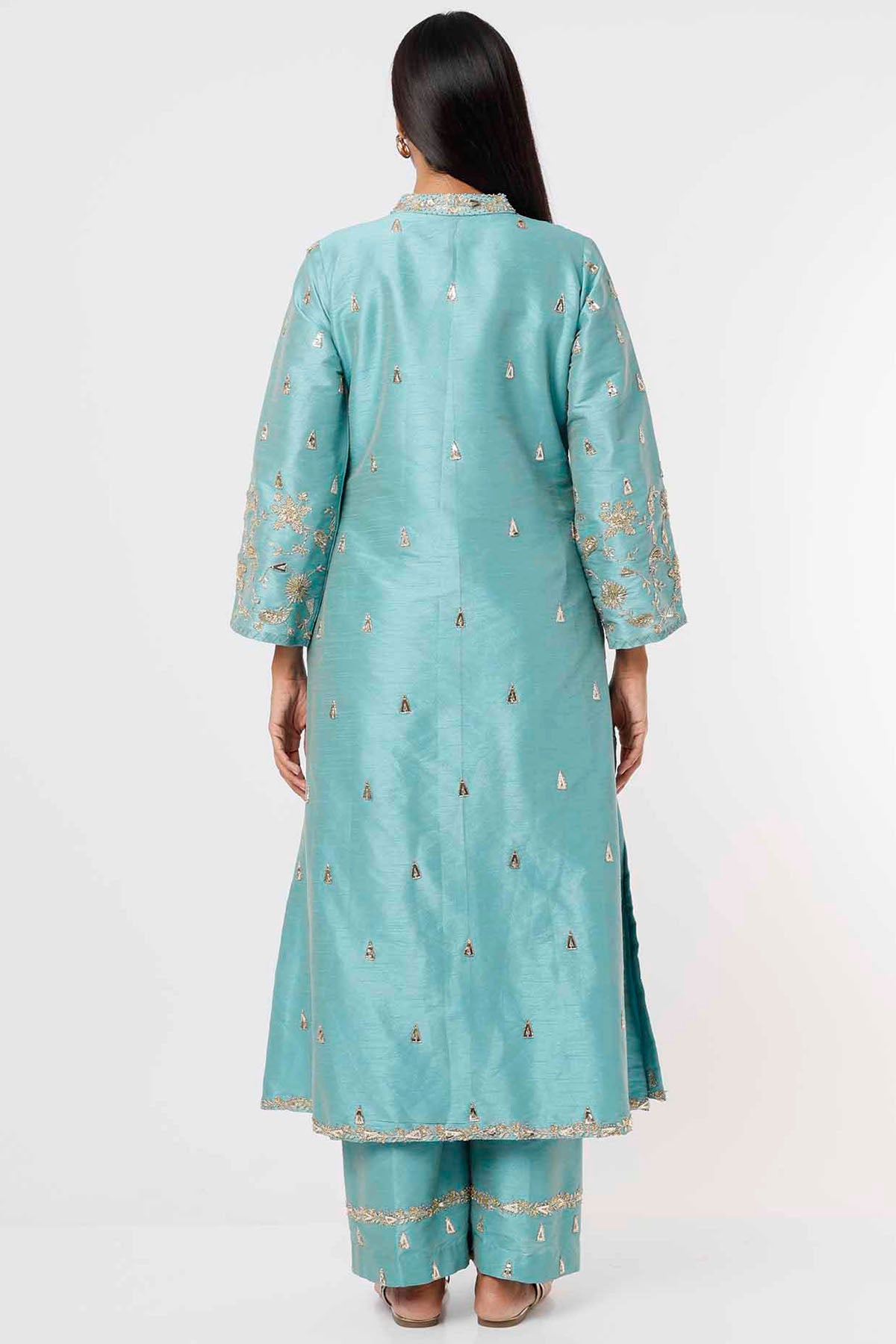 Sky Blue Embroidered Kurta Set