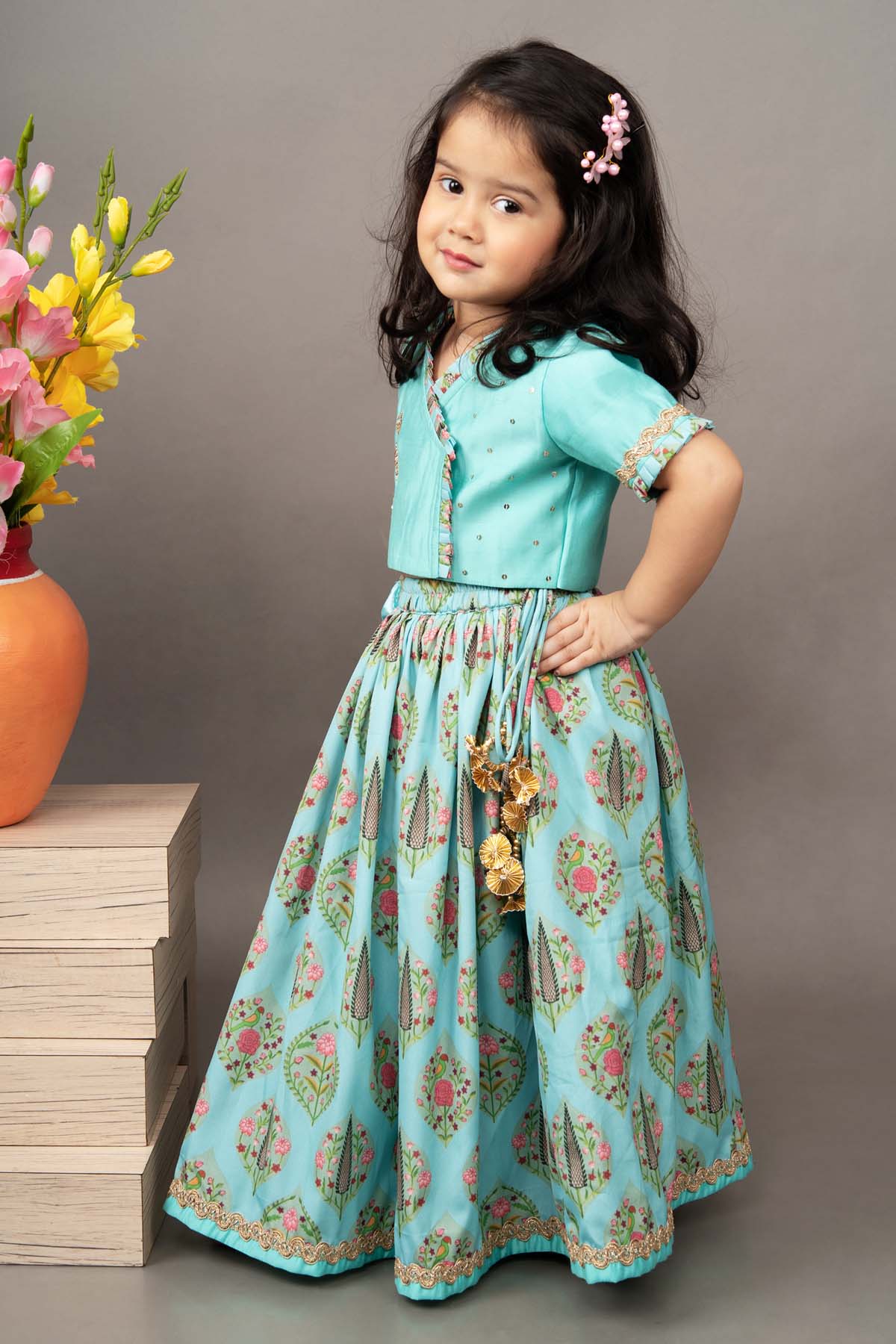 Aqua Blue Lehenga Set