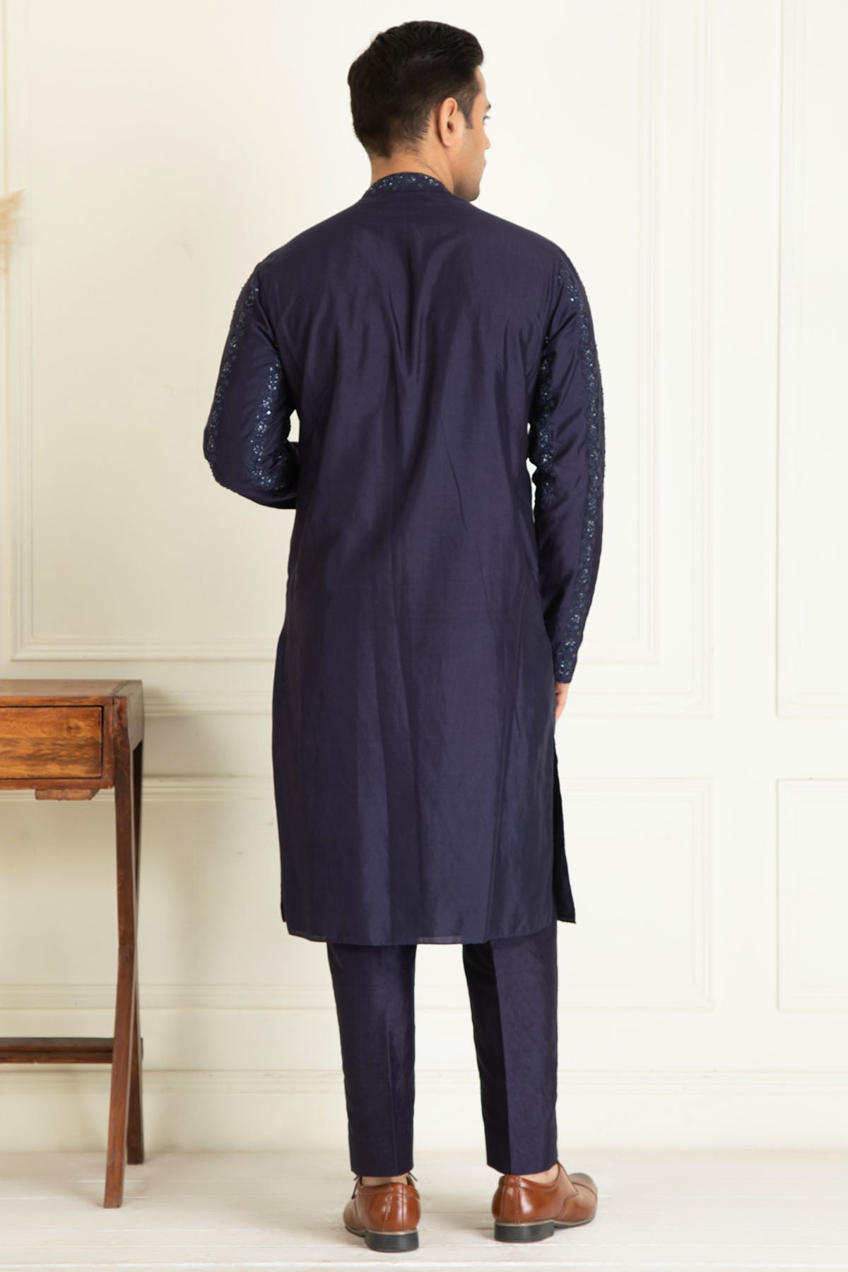 Blue Embroidered Sherwani Set