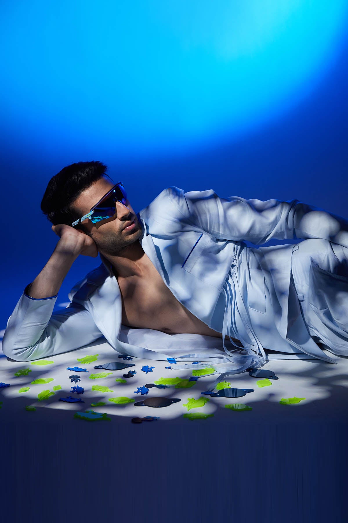 Blue Fringe Detailed Blazer