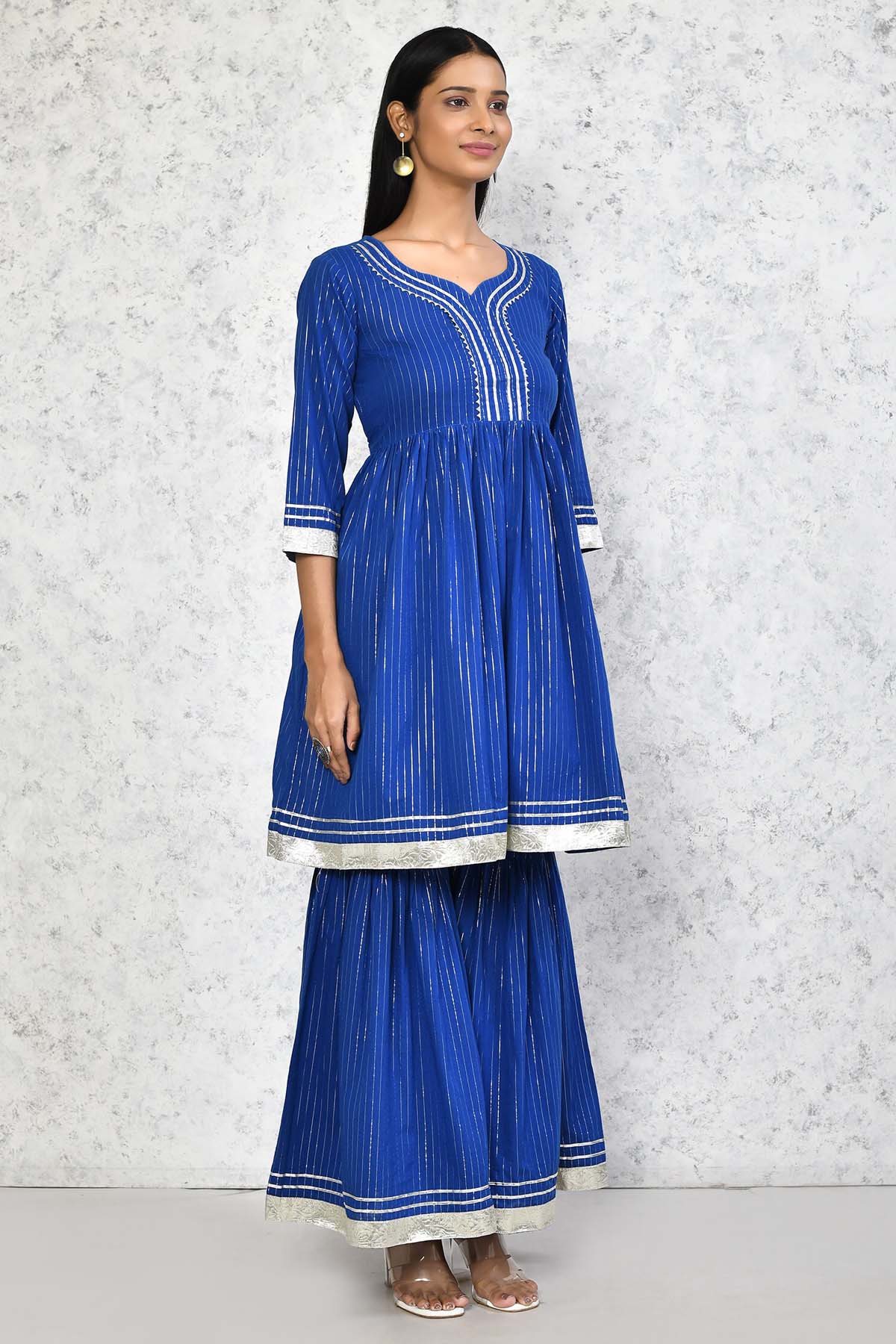 Blue Gota Embellished Kurta Set