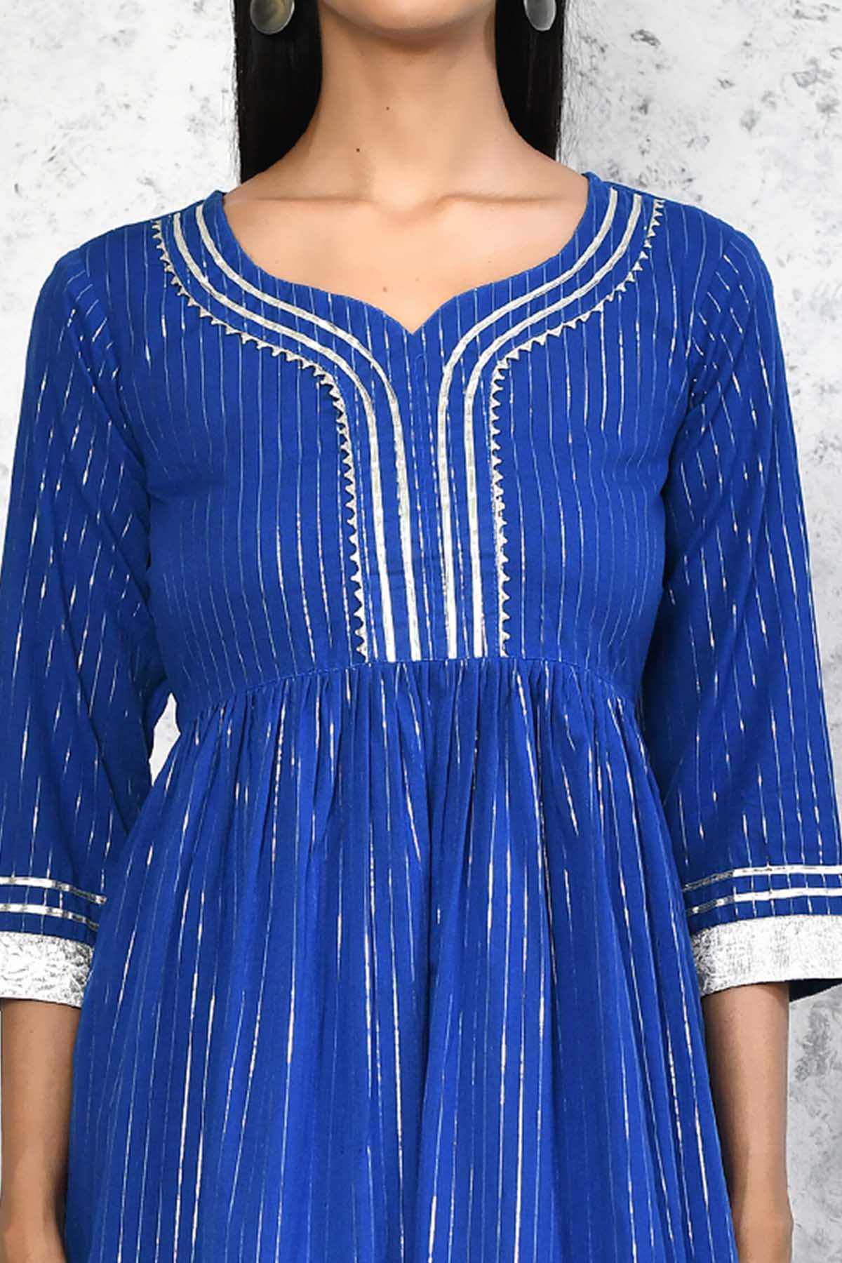 Blue Gota Embellished Kurta Set