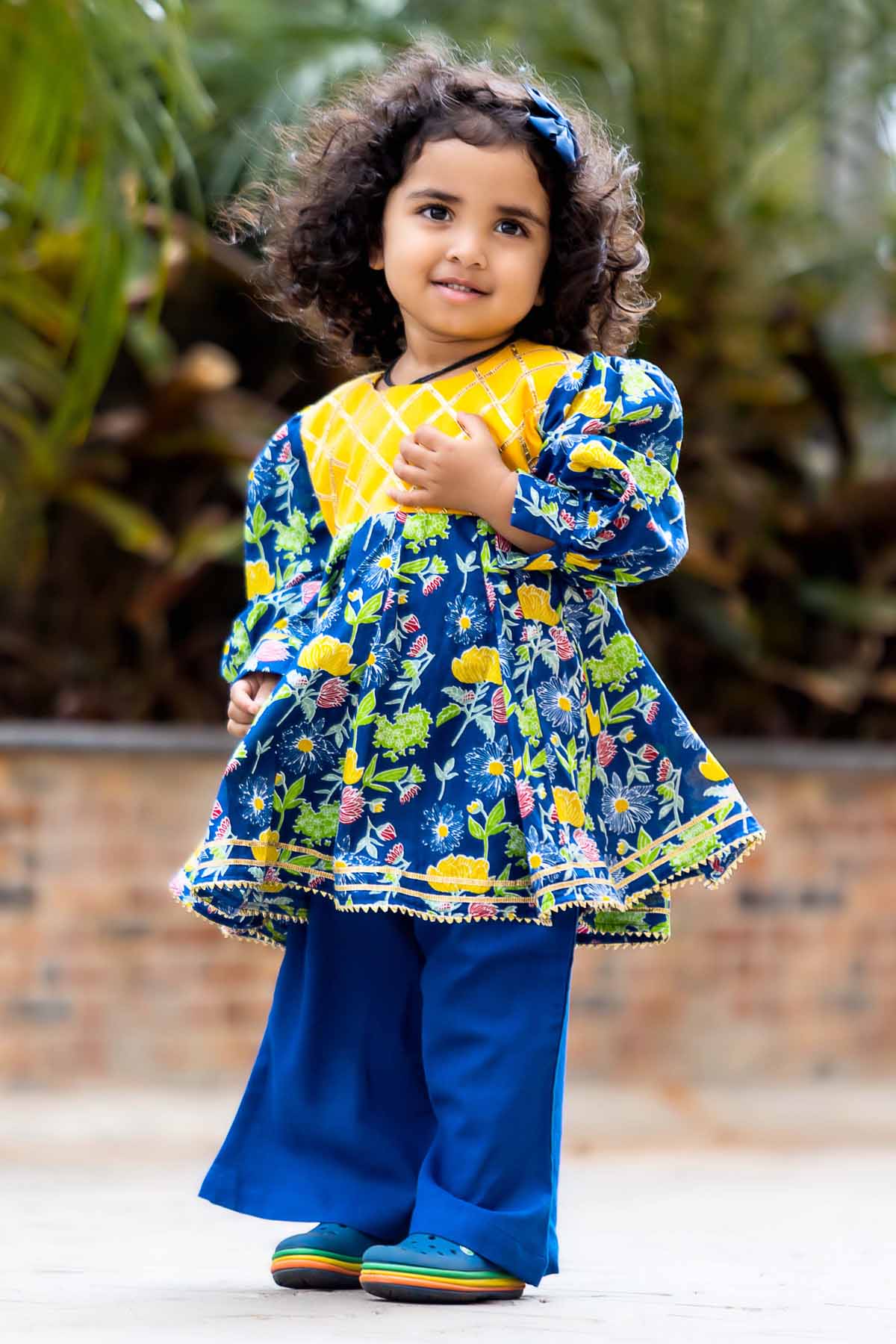 Blue Gota Patti Anarkali Set