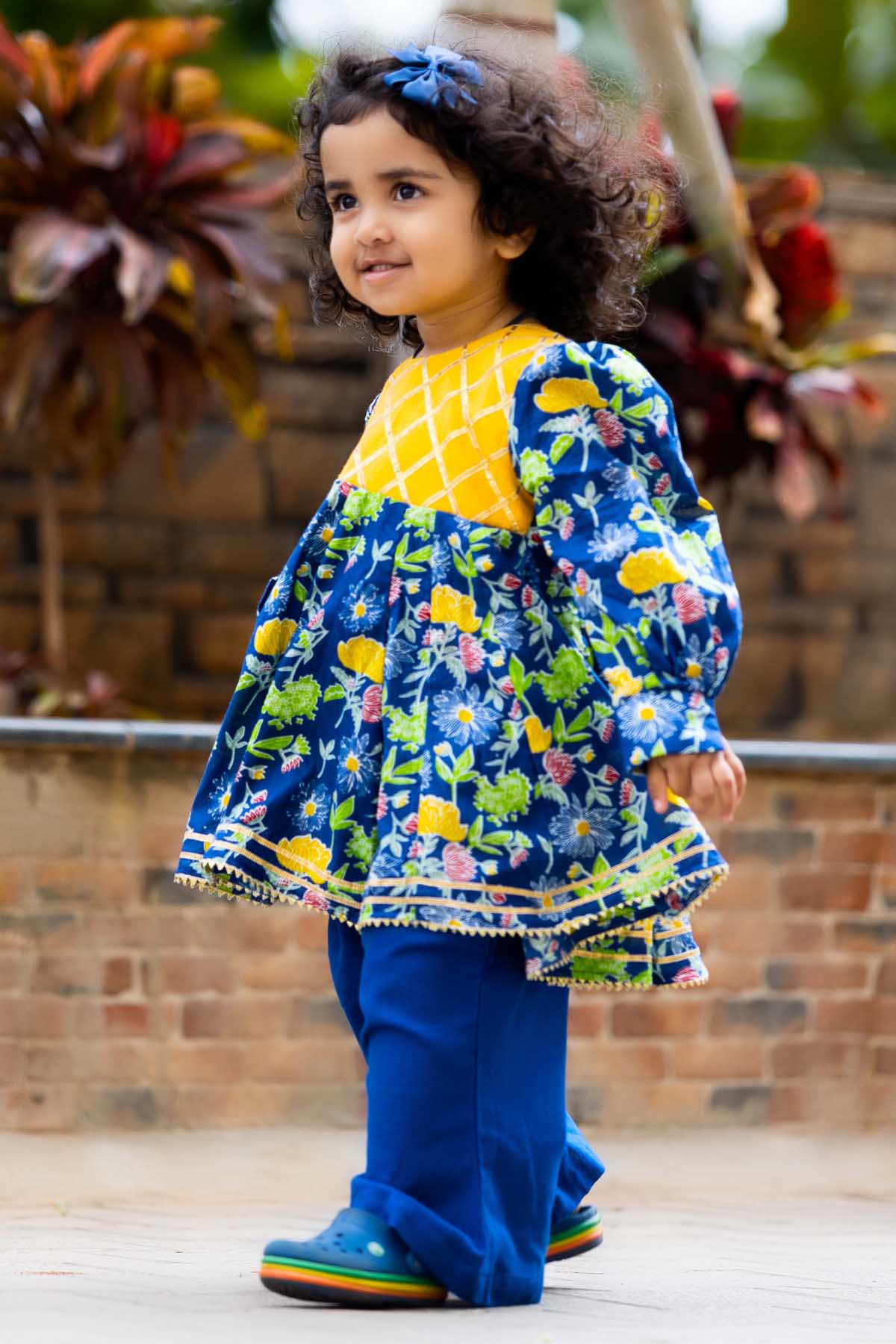 Blue Gota Patti Anarkali Set