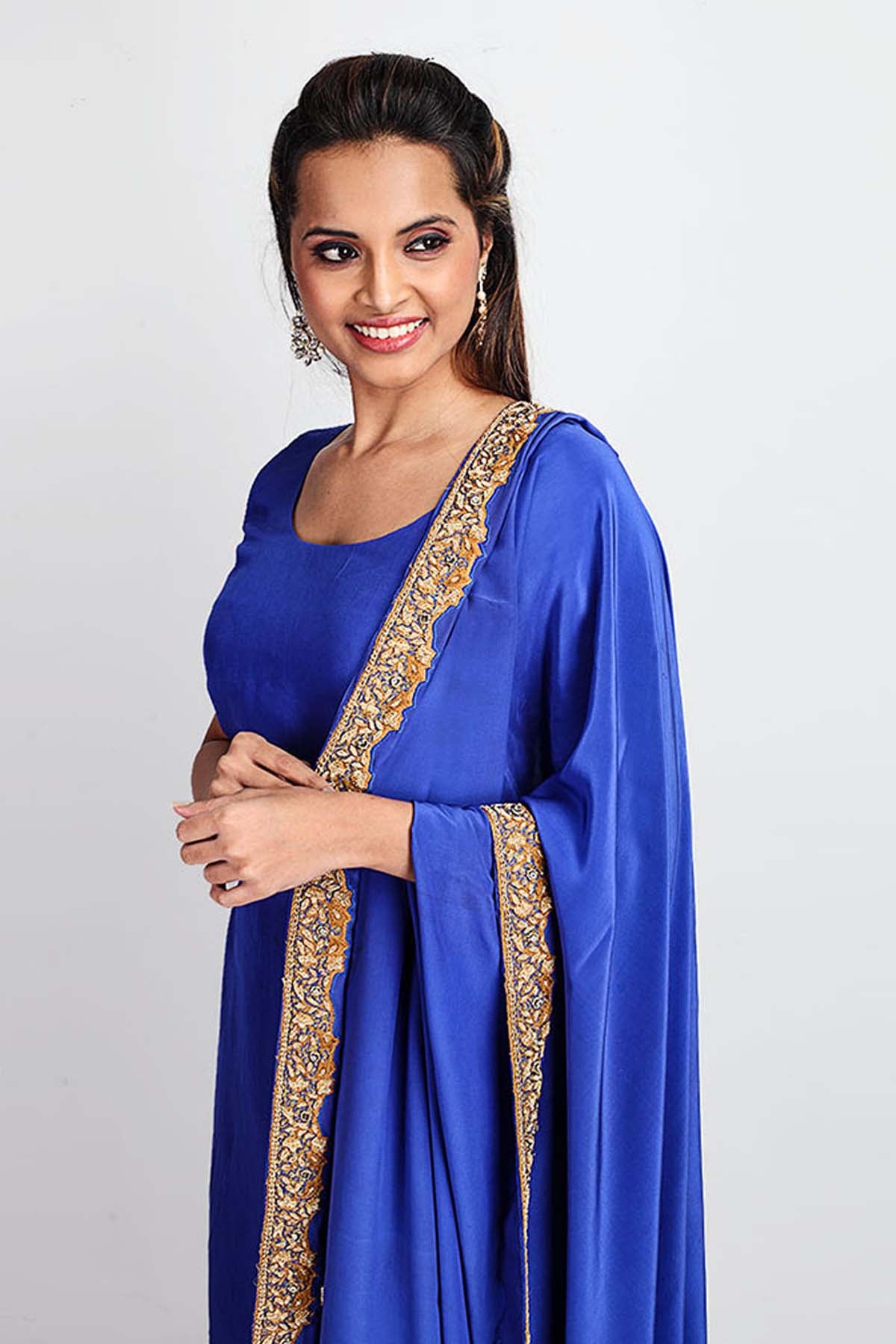 Blue Habutai Silk Kurta Set