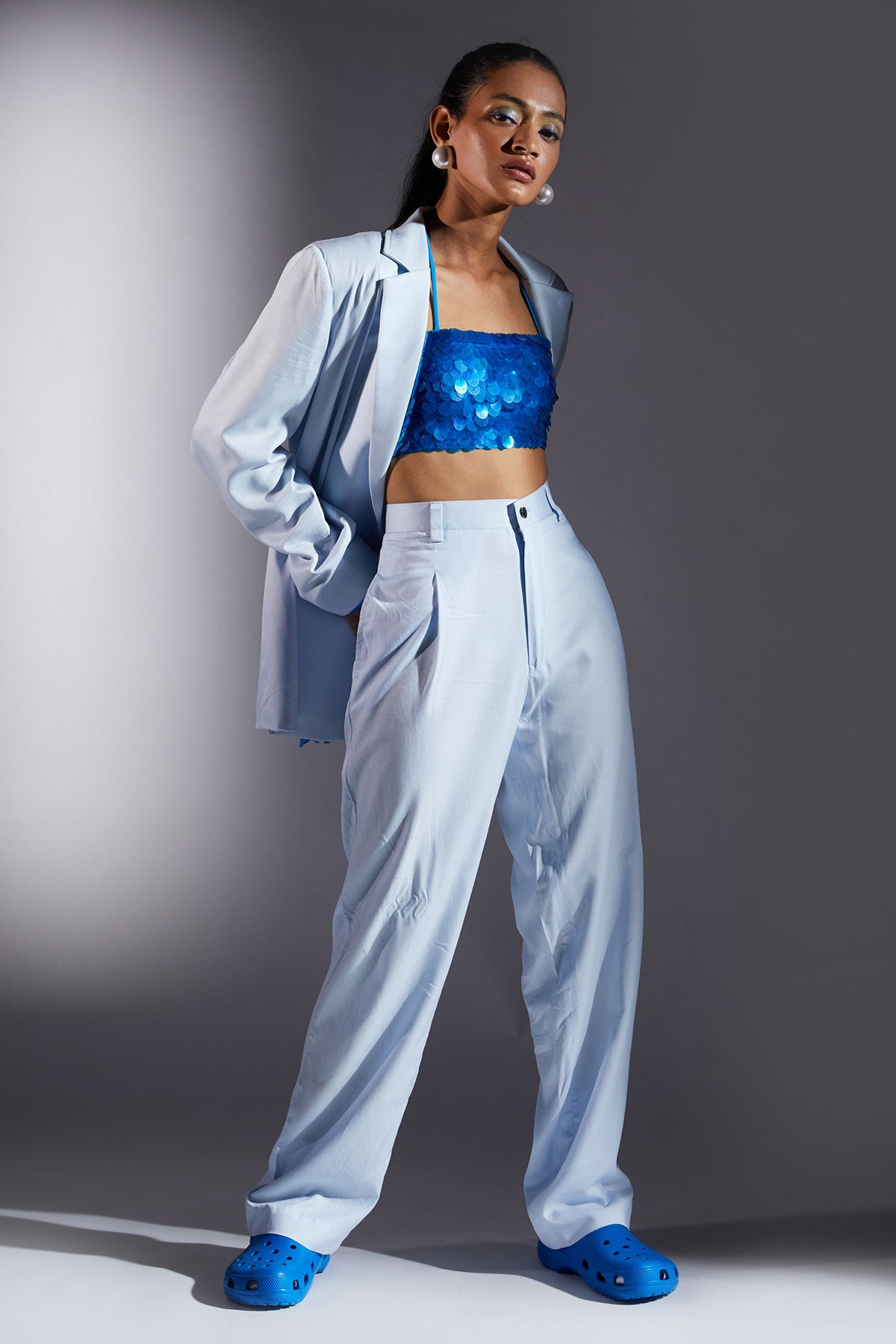 Blue High Waist Pants