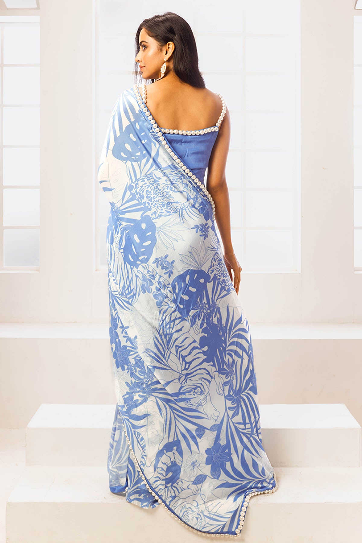 Blue Jungle Print Kurta Set