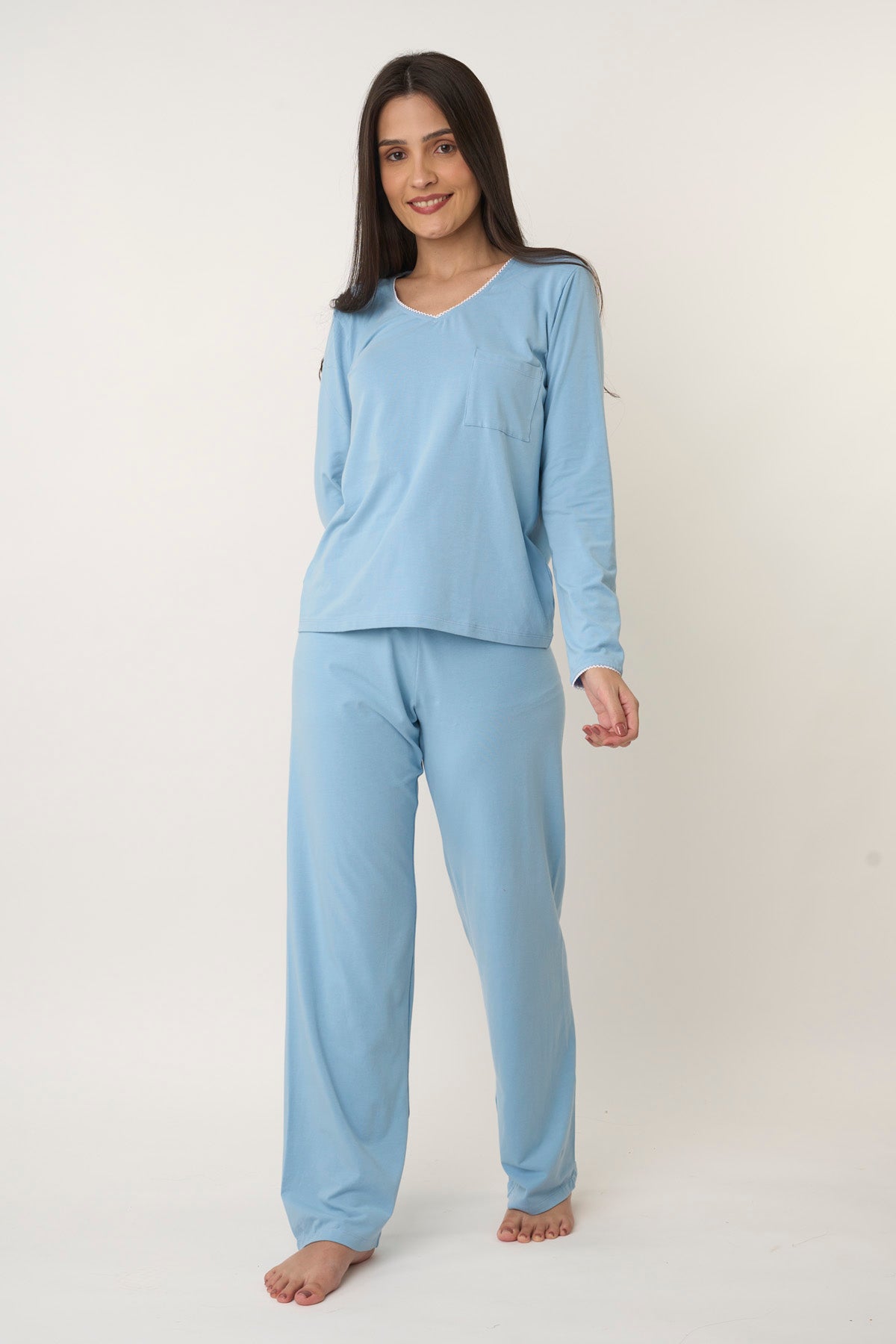 Blue Knitted Pyjama Set