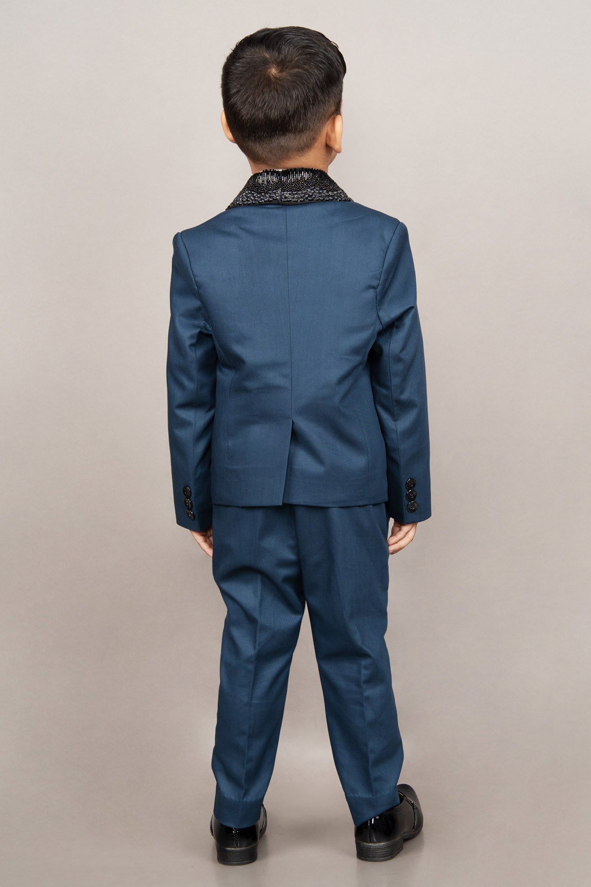 Blue Lapel Embroidered Tuxedo
