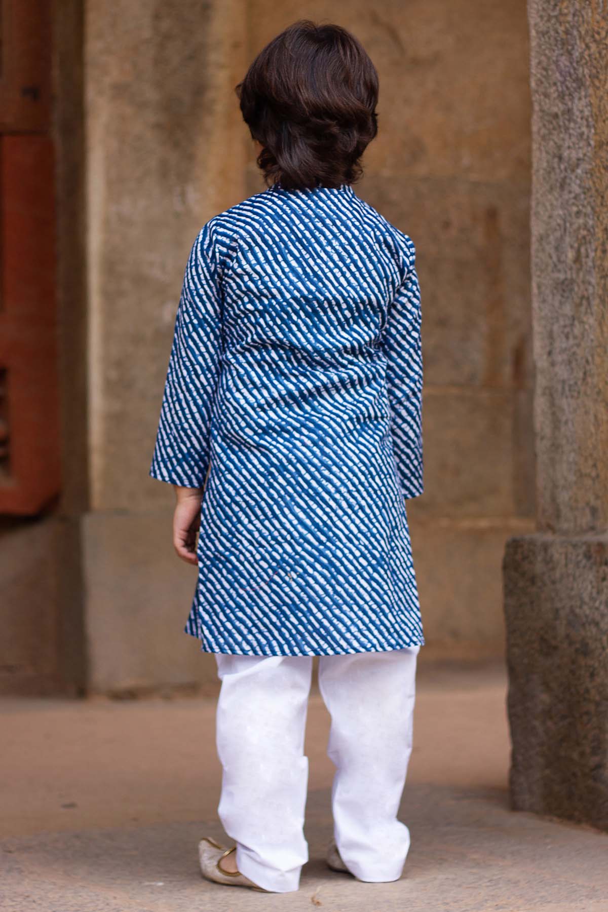 Blue Leheriya Gota Siblings Set