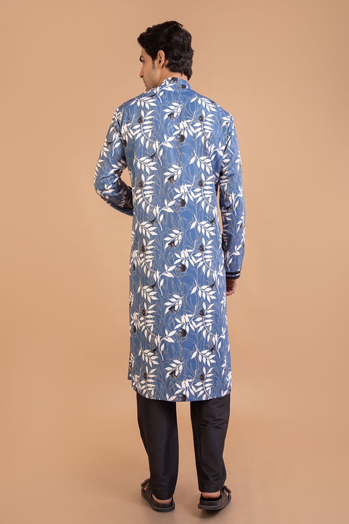 Blue Monkey Print Kurta Set