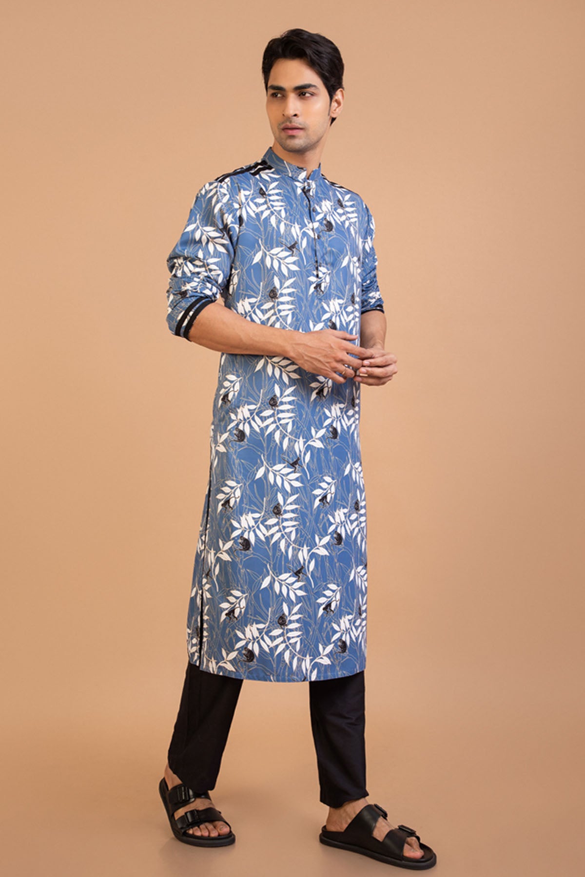 Blue Monkey Print Kurta Set