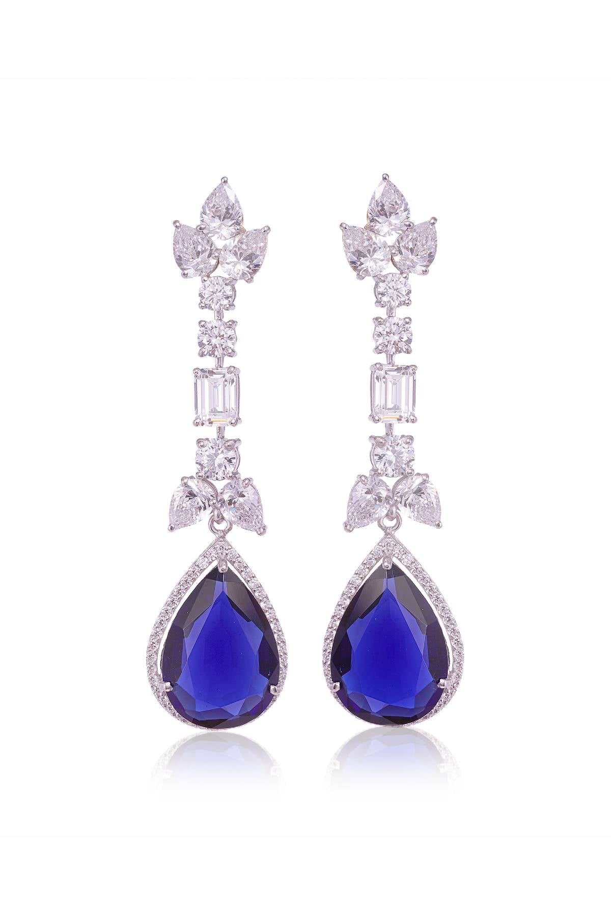 Blue Pear Shape Earrings