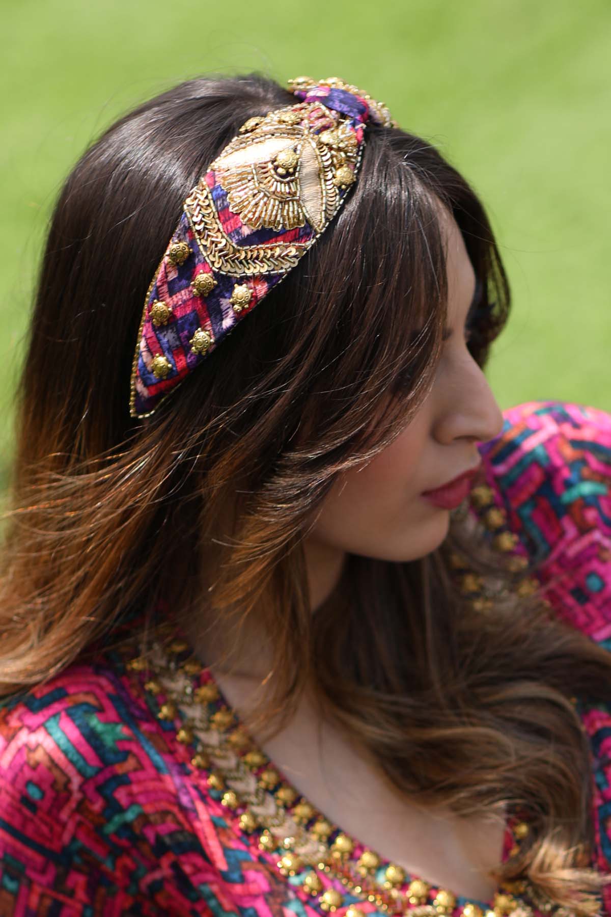 Blue Printed Headband