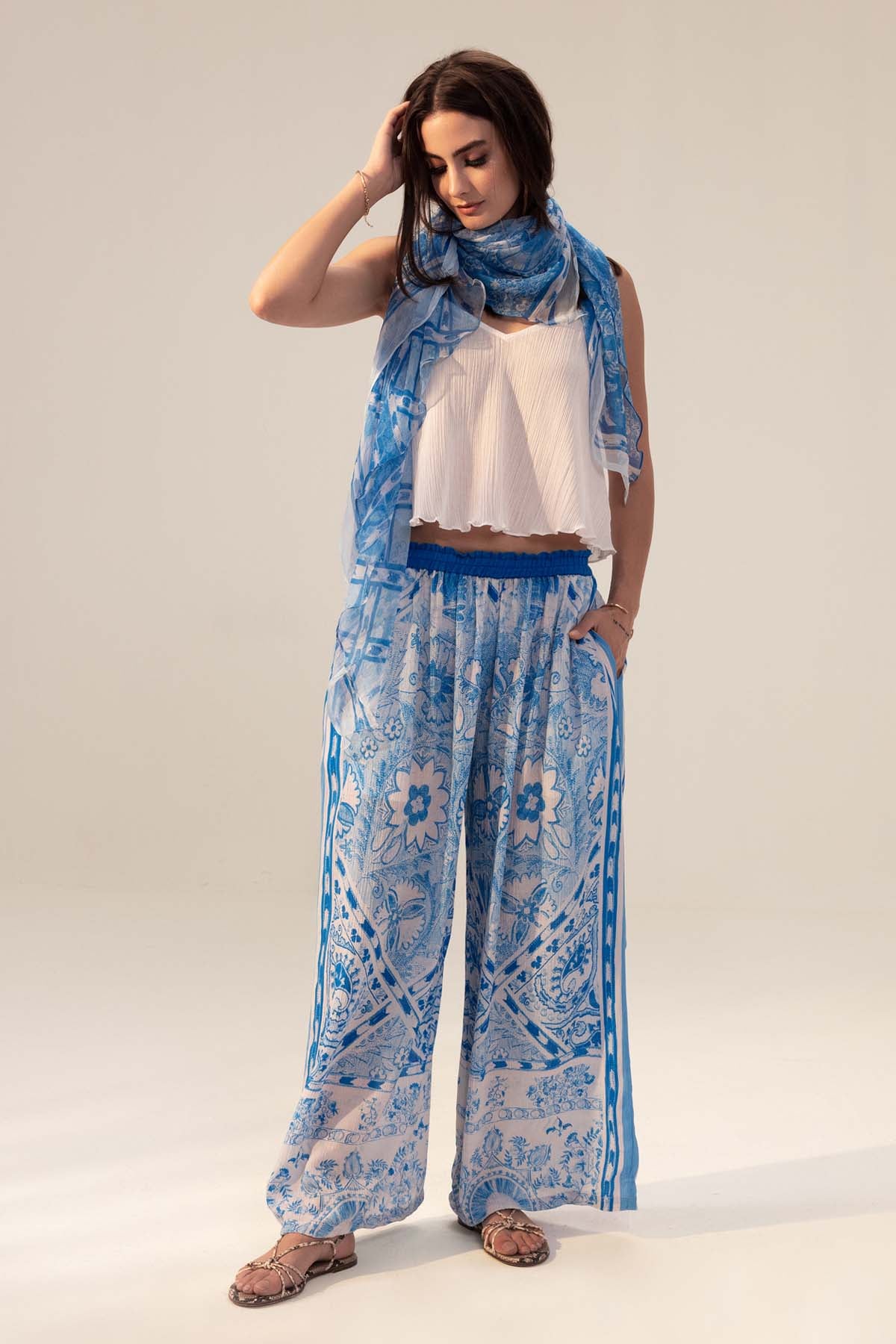 Blue Printed Lounge Pants