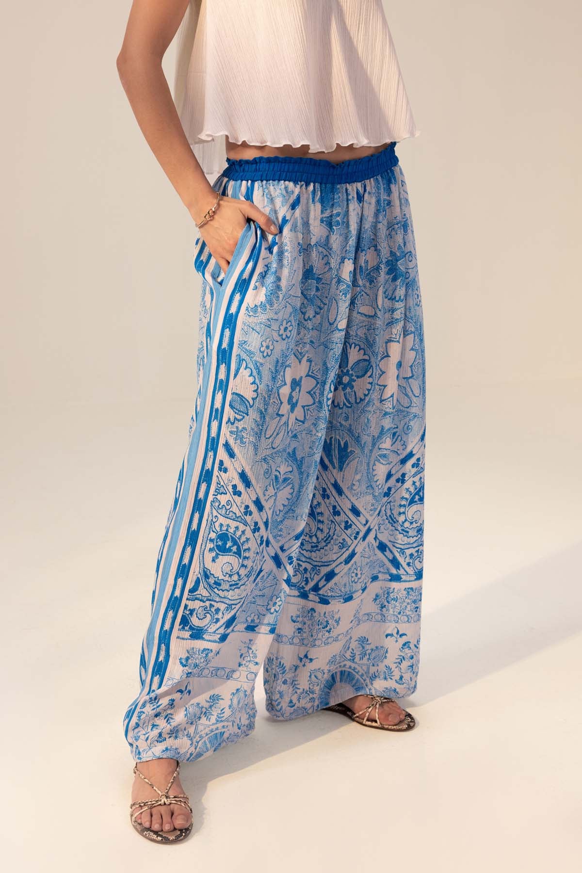 Blue Printed Lounge Pants