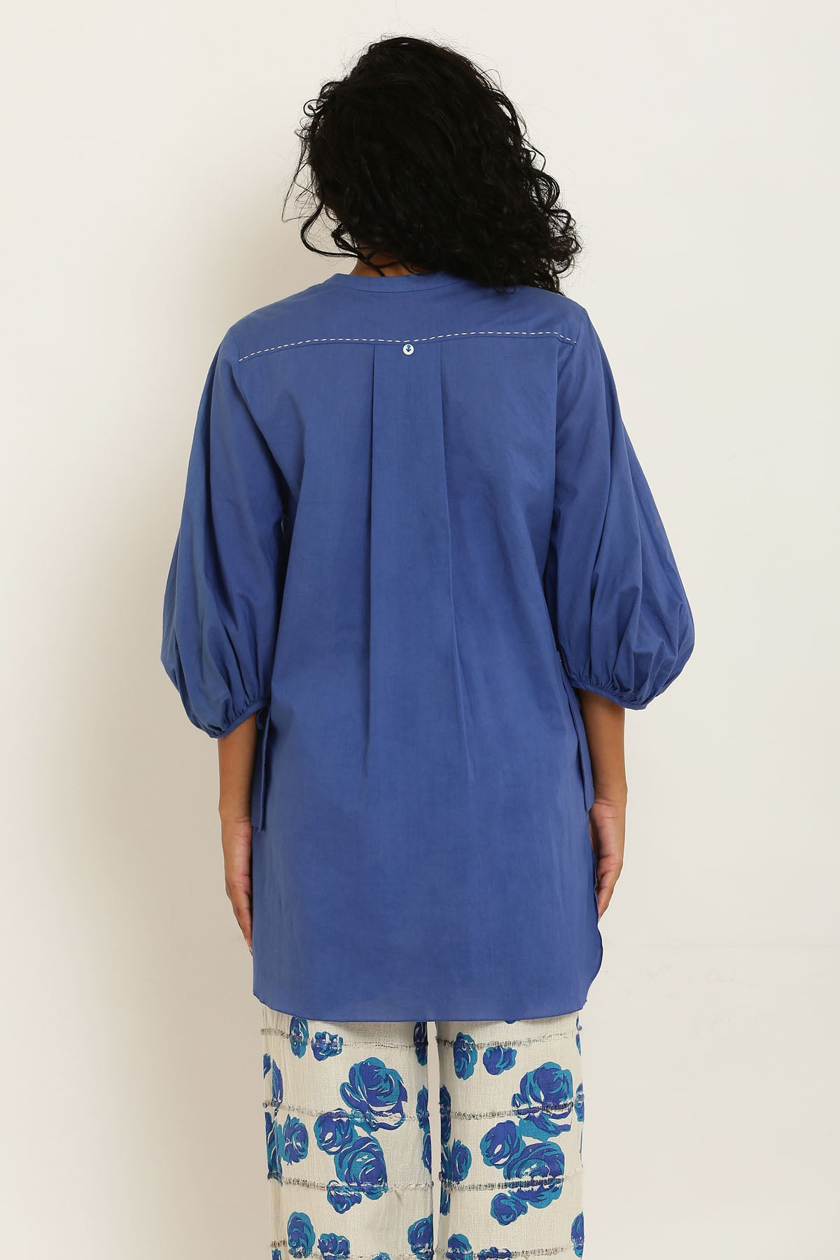 Blue Pure Cotton Pocket Shirt