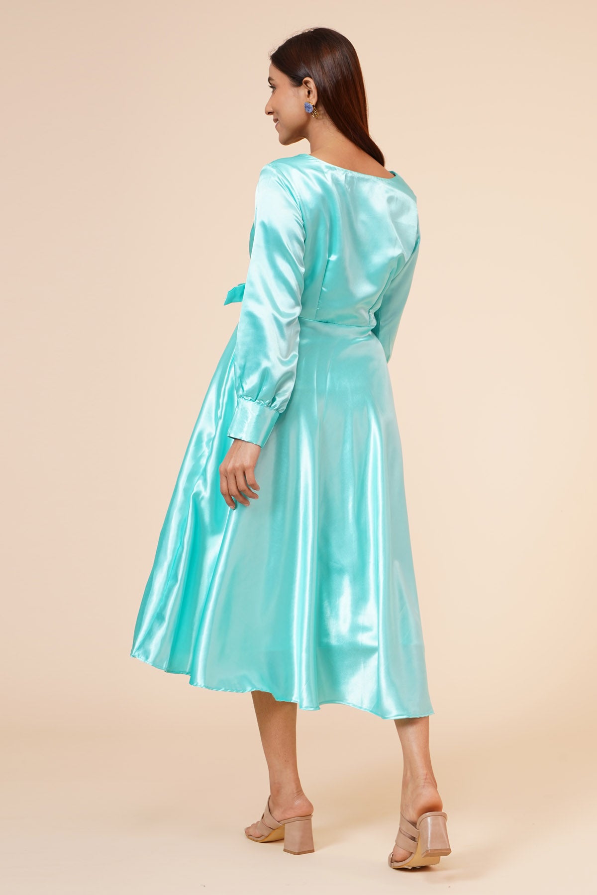 Blue Ribbon Drape Dress