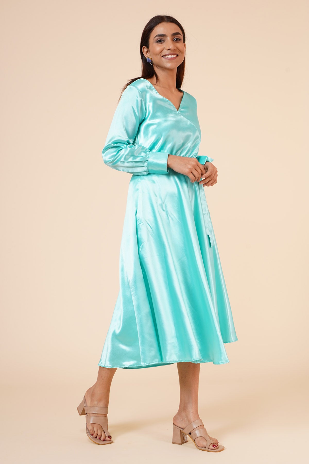 Blue Ribbon Drape Dress