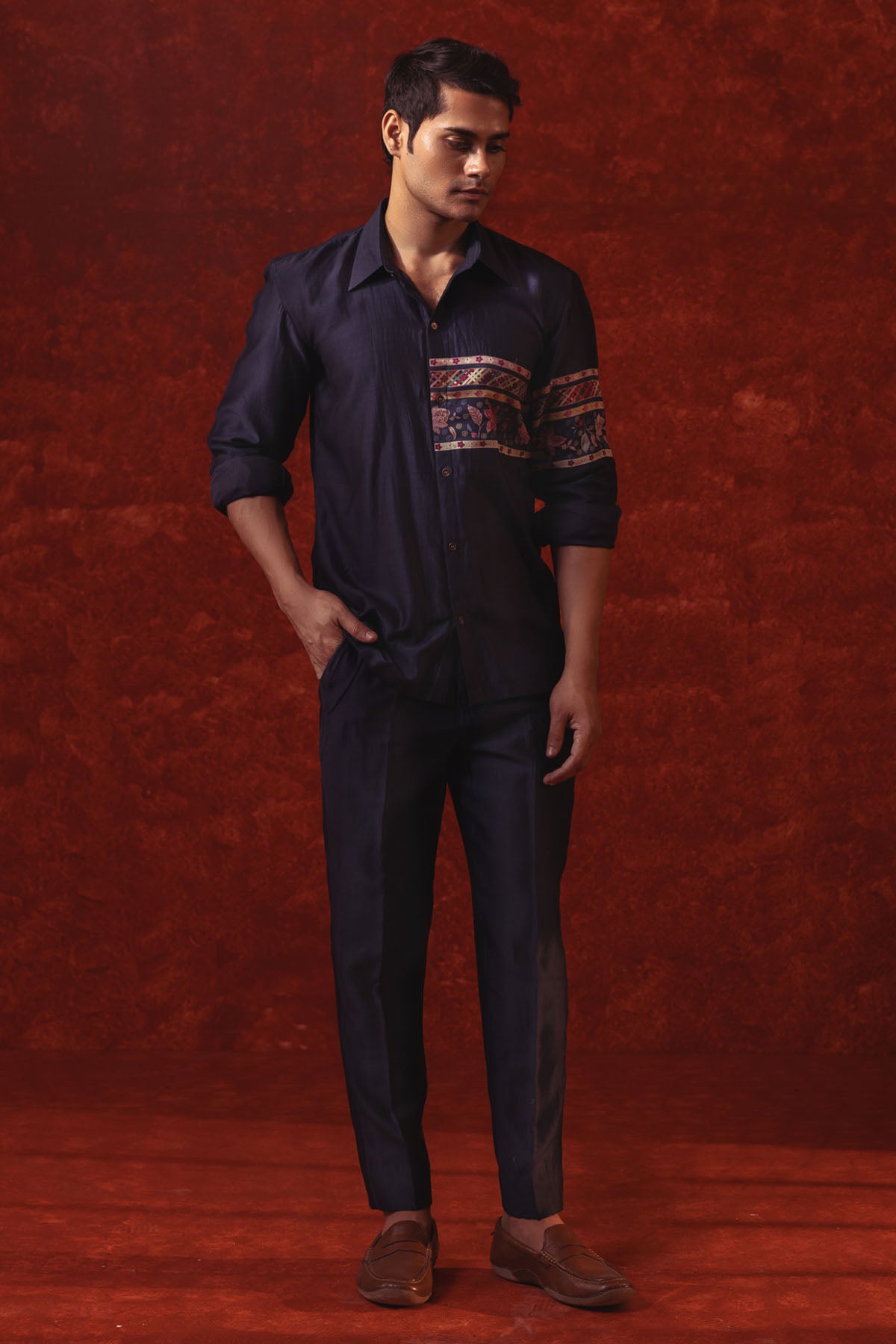 Blue Silk Chanderi Co-ord Set