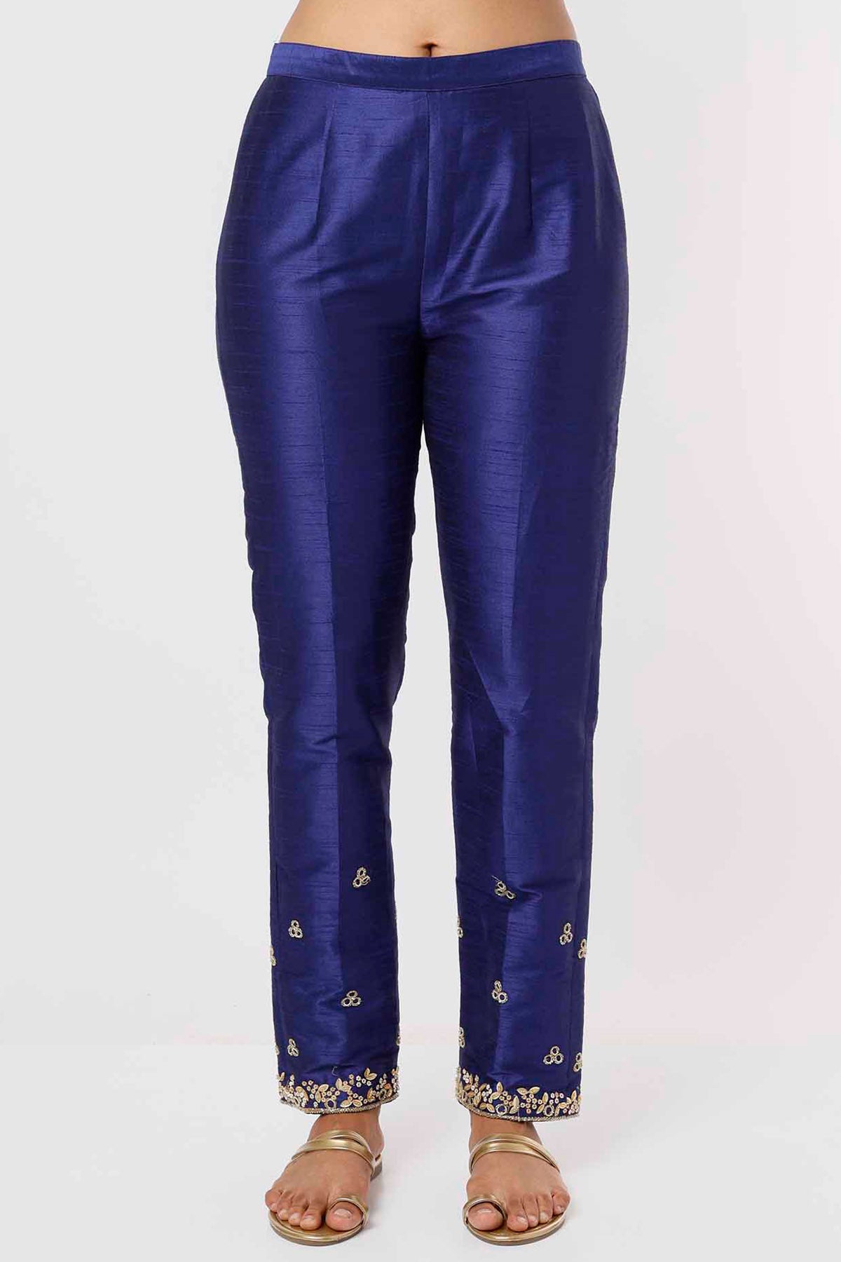 Blue Raw Silk Kurta & Pants