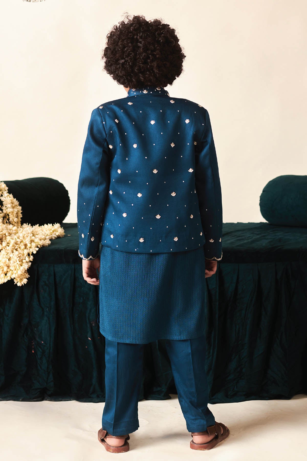 Blue Stripe Jacket & Kurta Set