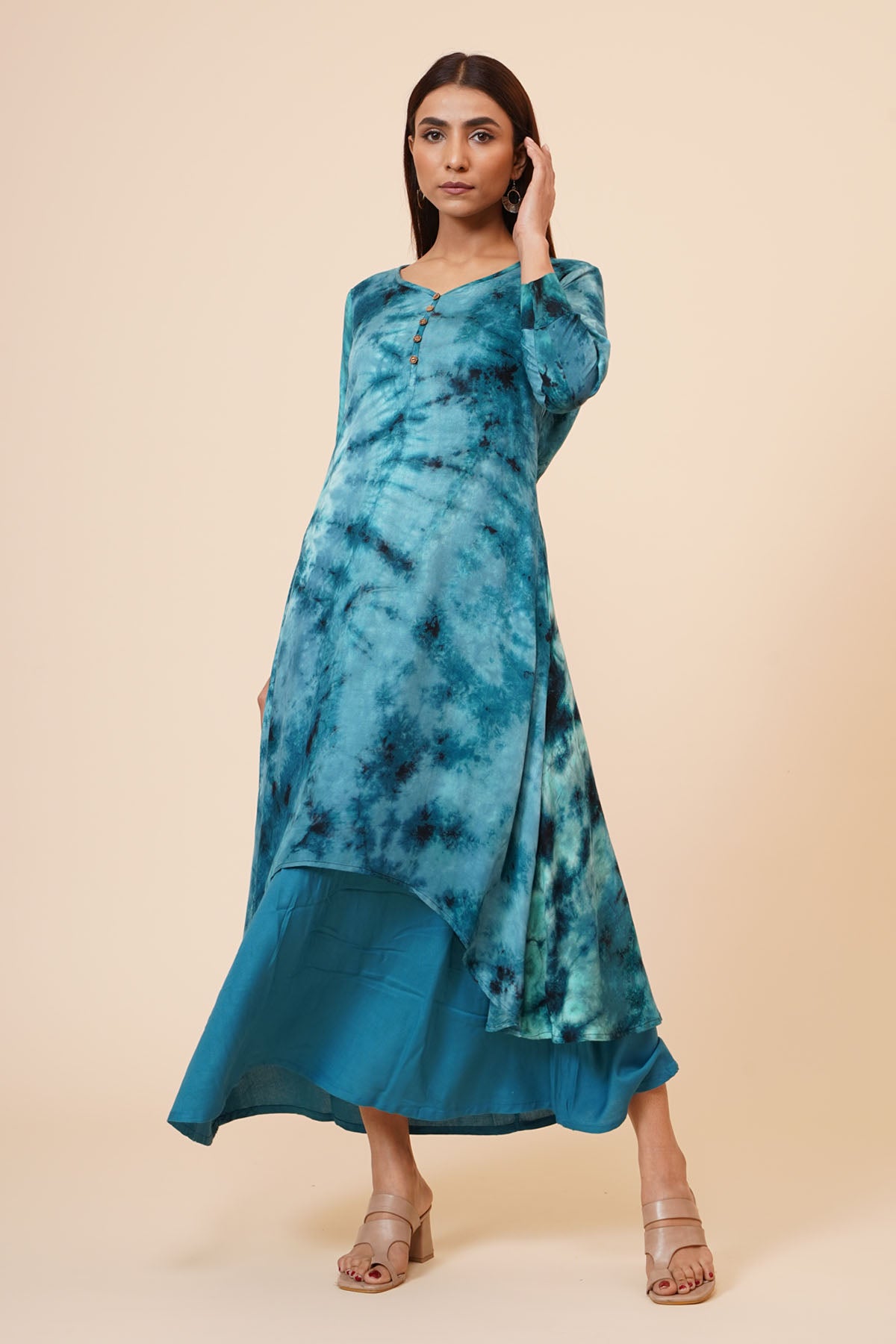 Blue Tie Dye Kurti