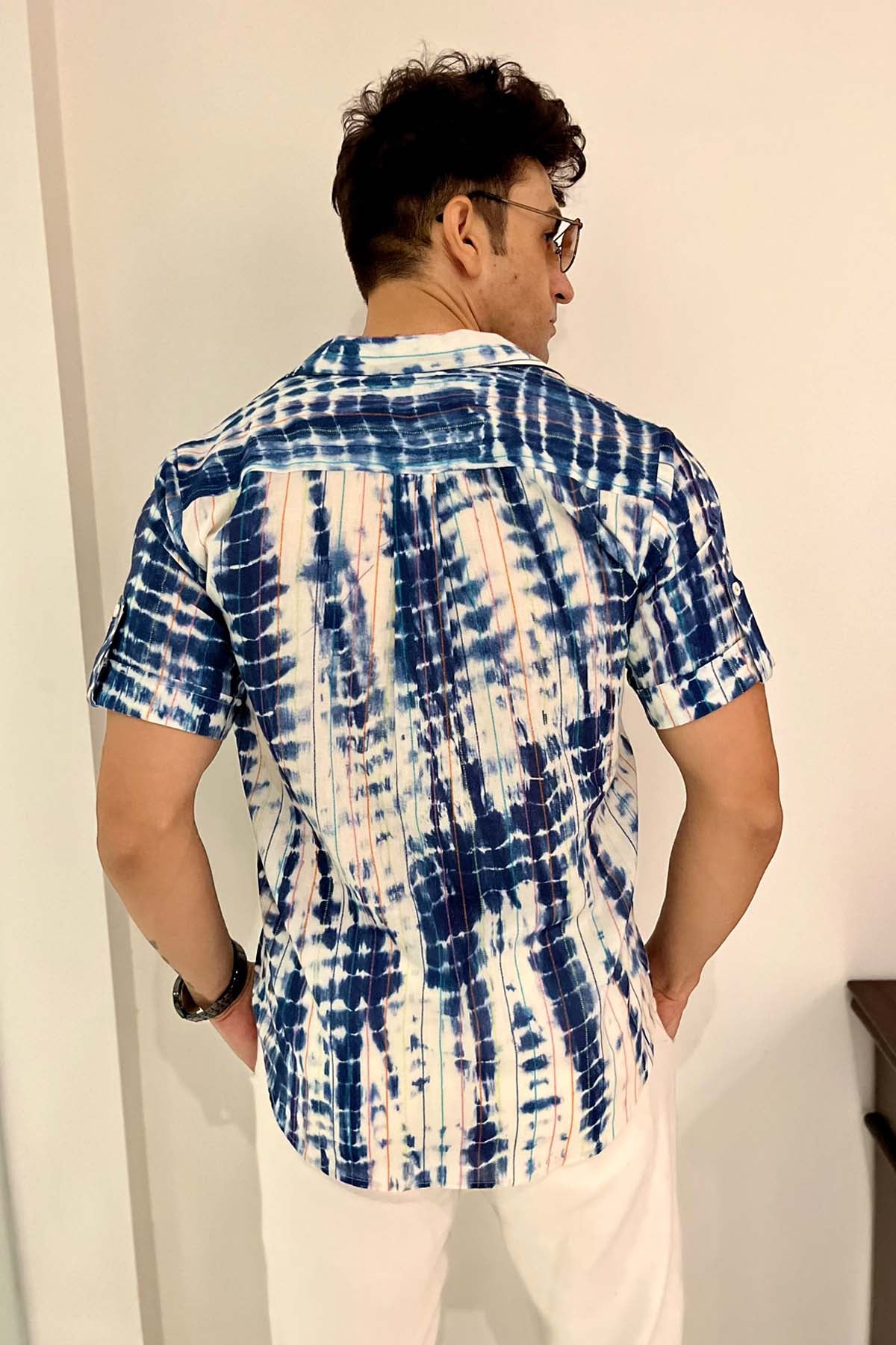 Blue Tie & Dye Cotton Shirt