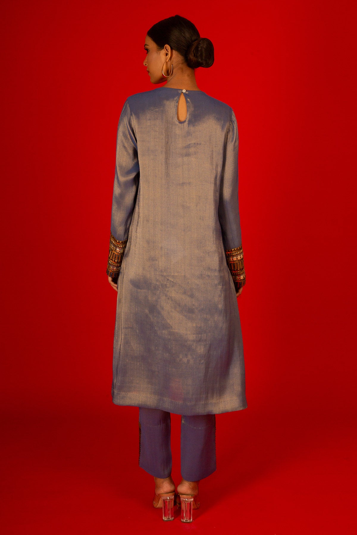 Blue Hand Embroidered Kurta Set