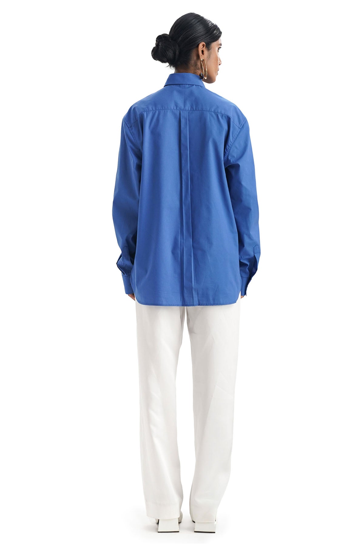 Blue 100% Cotton Button Shirt