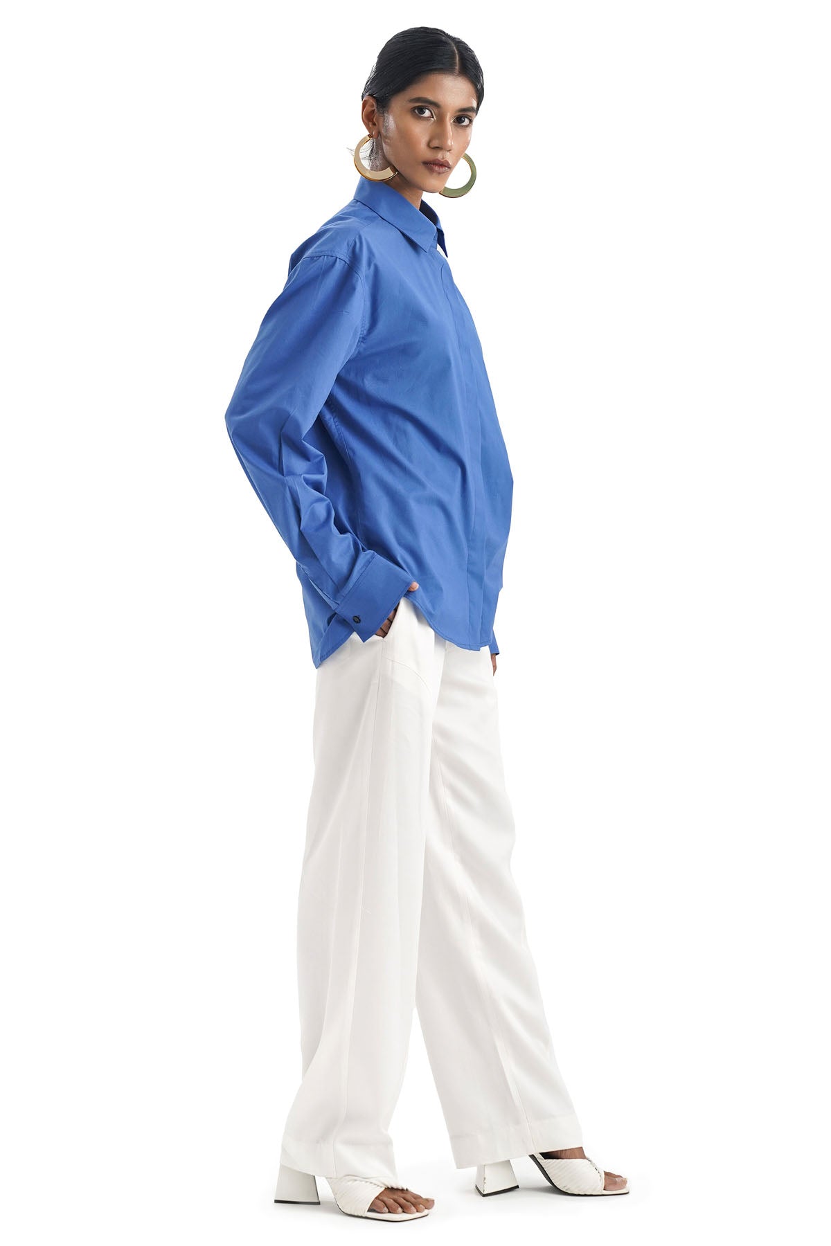 Blue 100% Cotton Button Shirt