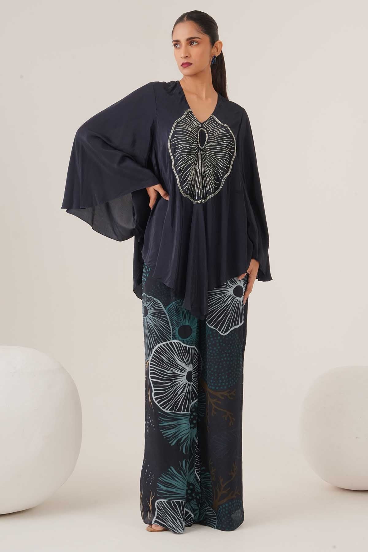 Buy Blue Abstract Print Top & Pants by Shristi Chetani for women online at ScrollnShops