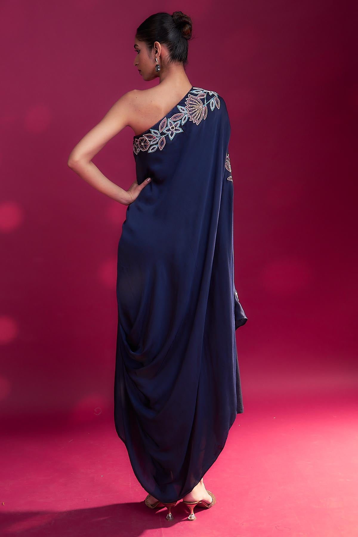 Blue Ajrakh Patchwork Kaftan