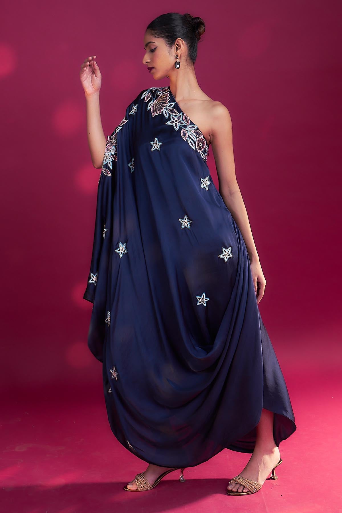 Blue Ajrakh Patchwork Kaftan