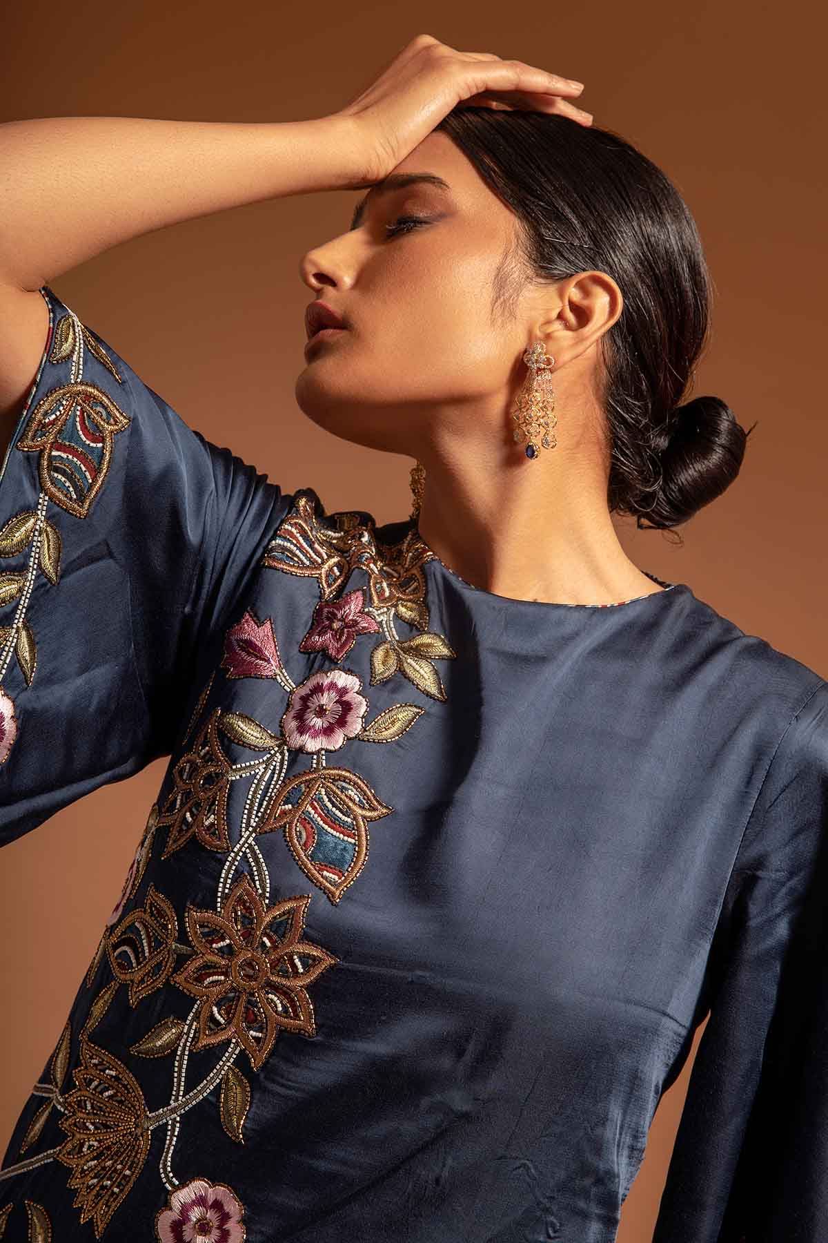 Blue Ajrakh Print Flare Jumpsuit