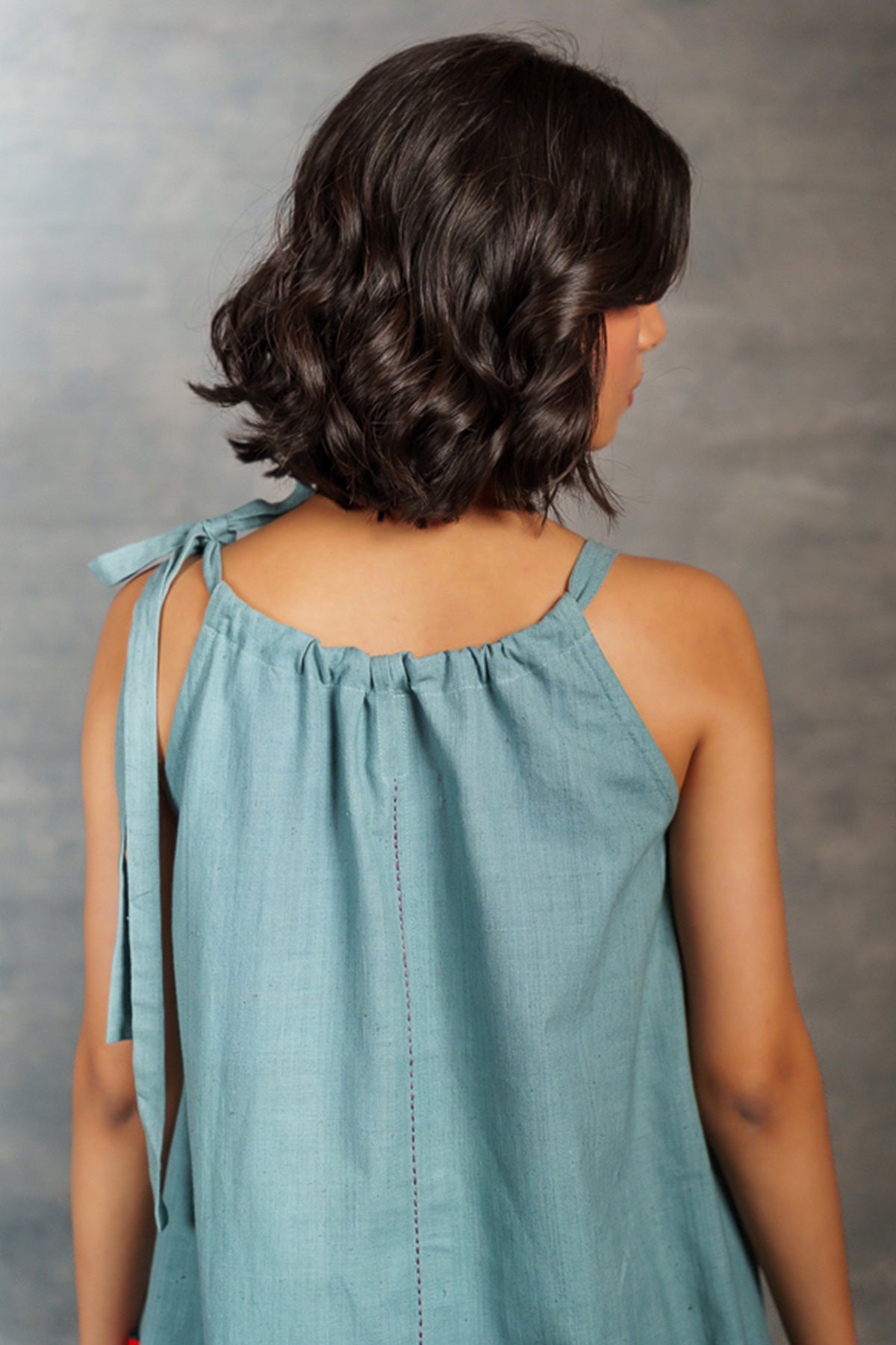 Blue Applique Handwork Dress