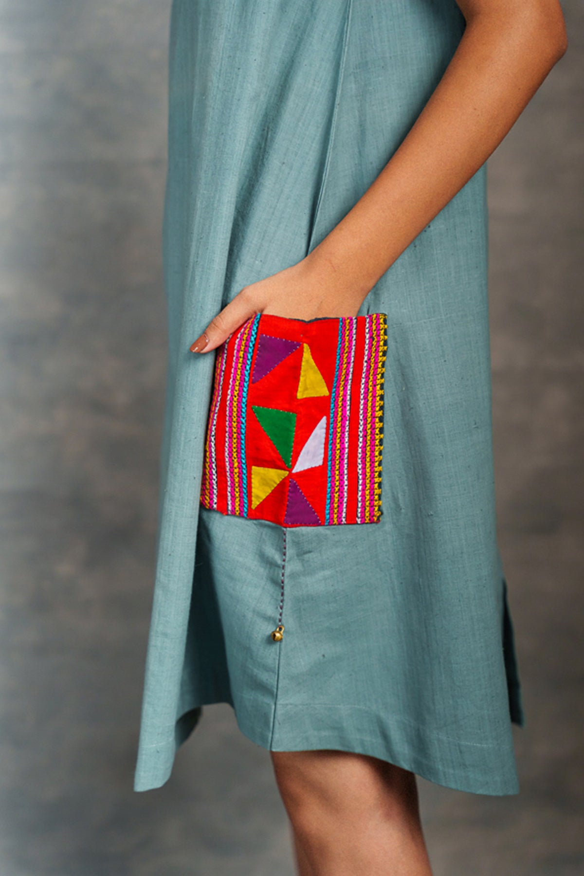 Blue Applique Handwork Dress