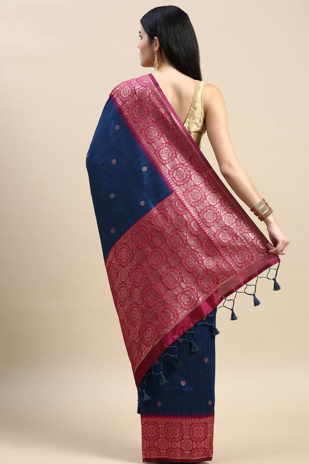 Blue Banarasi Silk Zari Saree