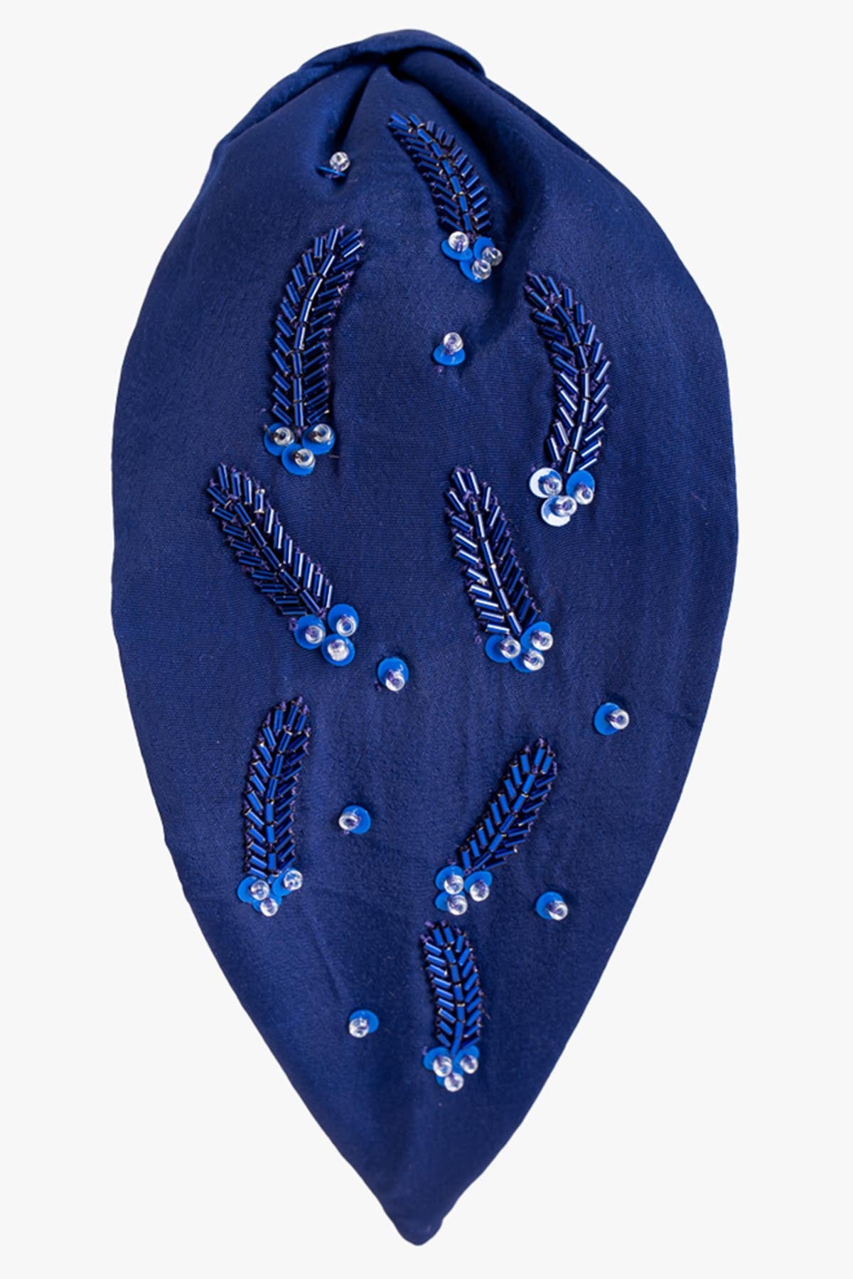 Blue Beads Embroidered Headband